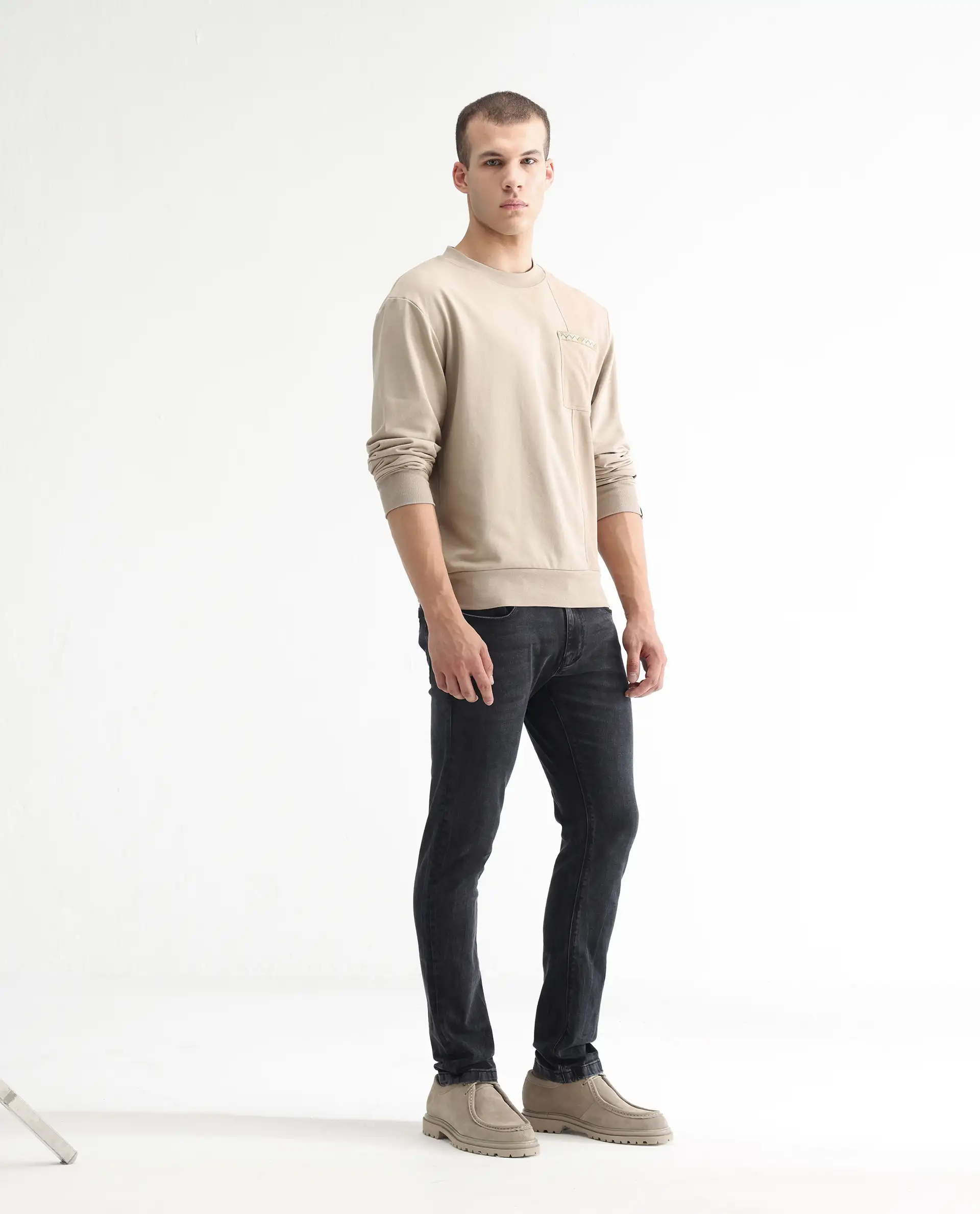 Rare Rabbit Men's Reney Black Cotton Plain Hawk Slim Fit Jeans - Image 5