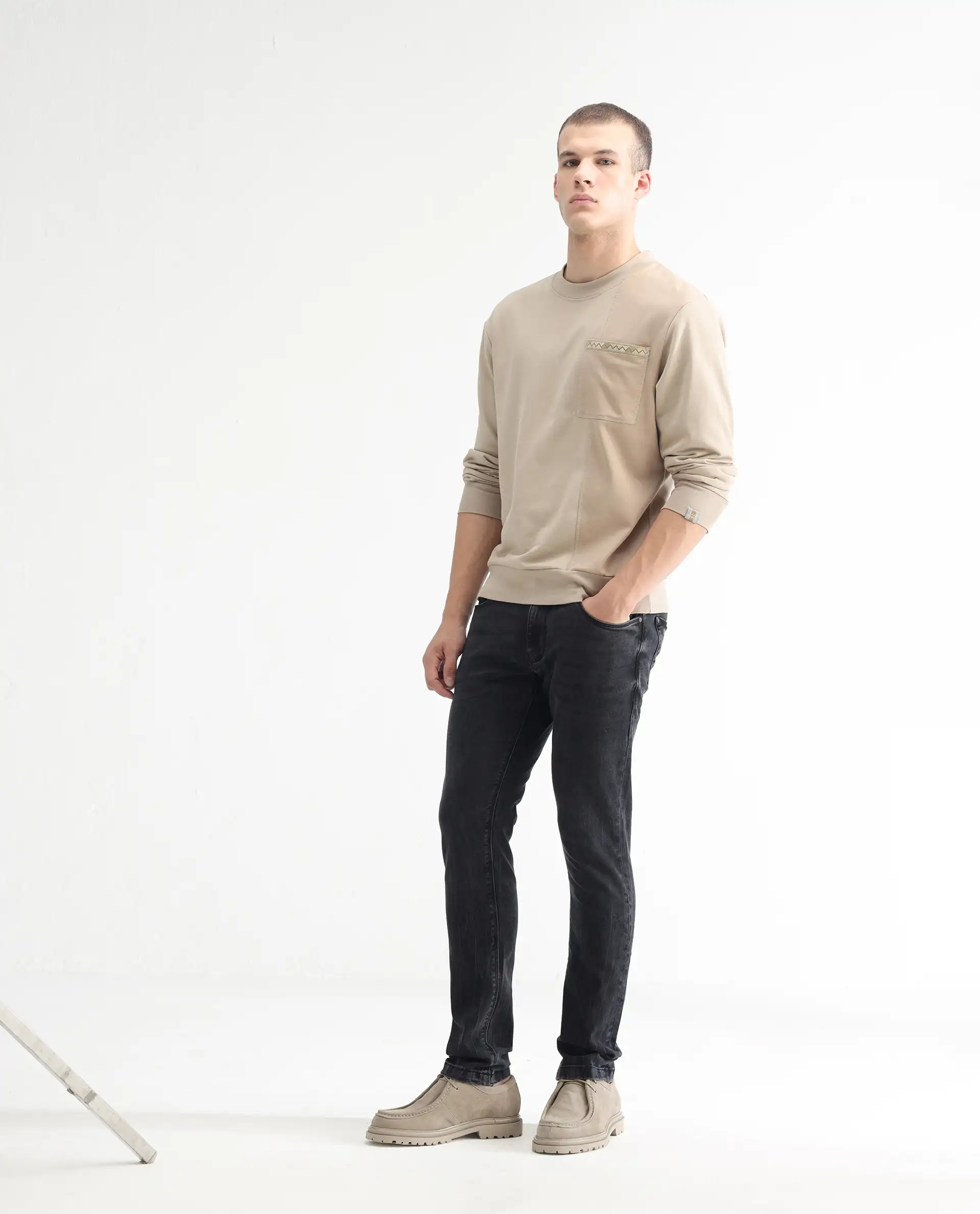 Rare Rabbit Men's Reney Black Cotton Plain Hawk Slim Fit Jeans - Image 6