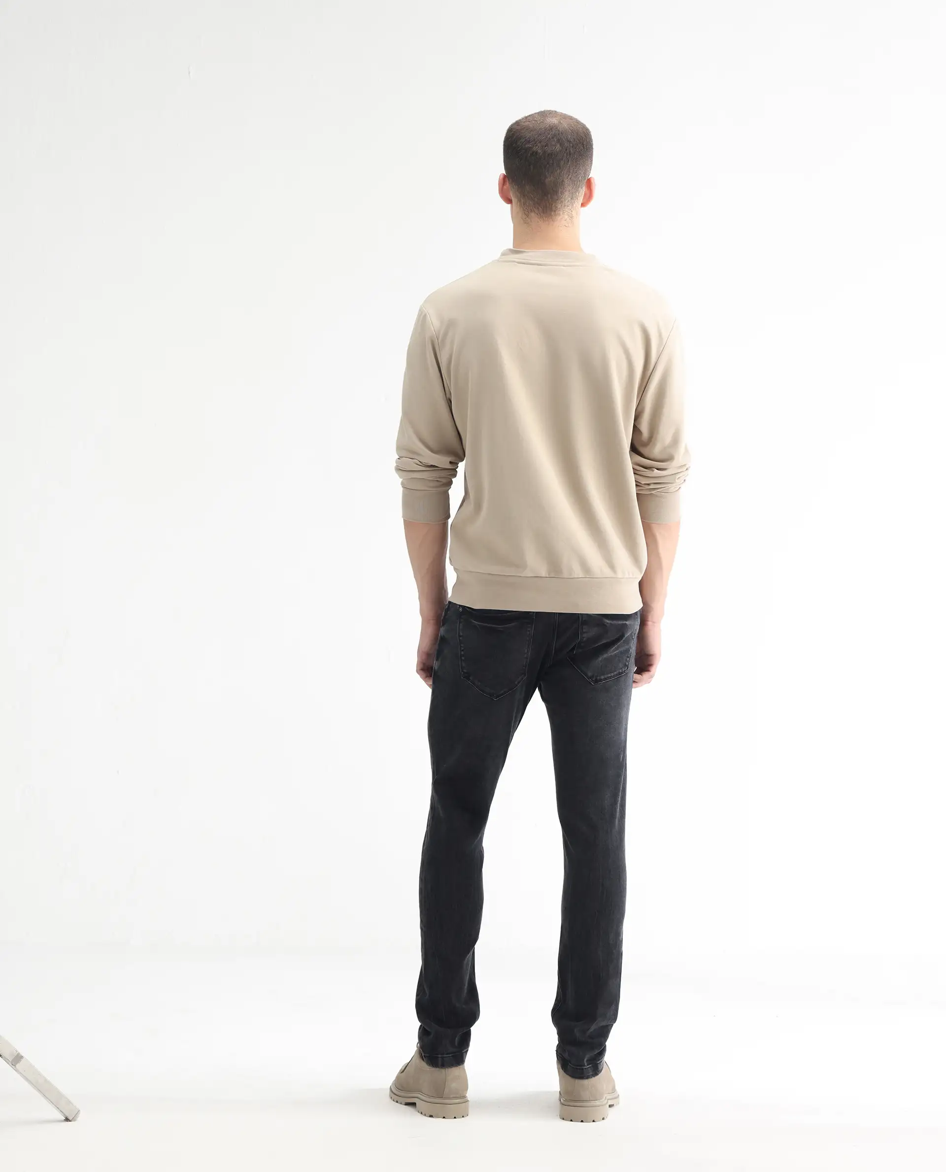 Rare Rabbit Men's Reney Black Cotton Plain Hawk Slim Fit Jeans - Image 9