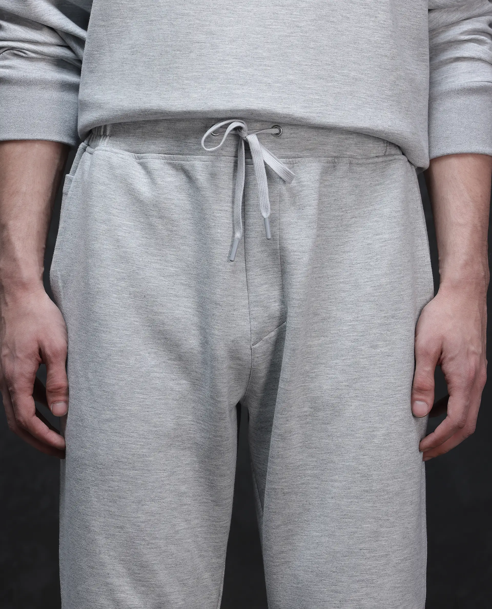 Rare Rabbit Men's Renk Melange Grey Modal Blend Plain Baggy Fit Track Pant - Image 3
