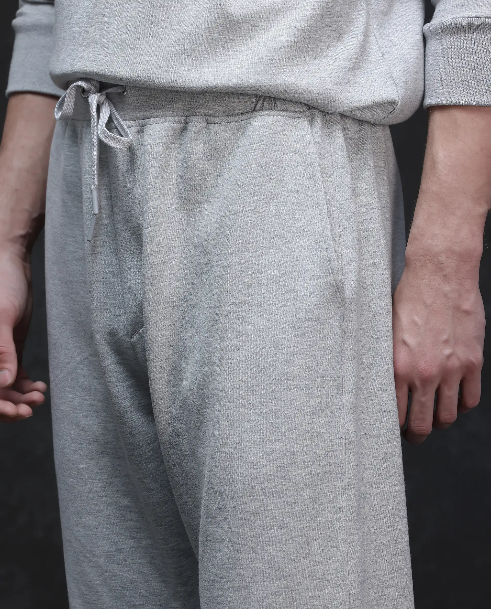 Rare Rabbit Men's Renk Melange Grey Modal Blend Plain Baggy Fit Track Pant - Image 7
