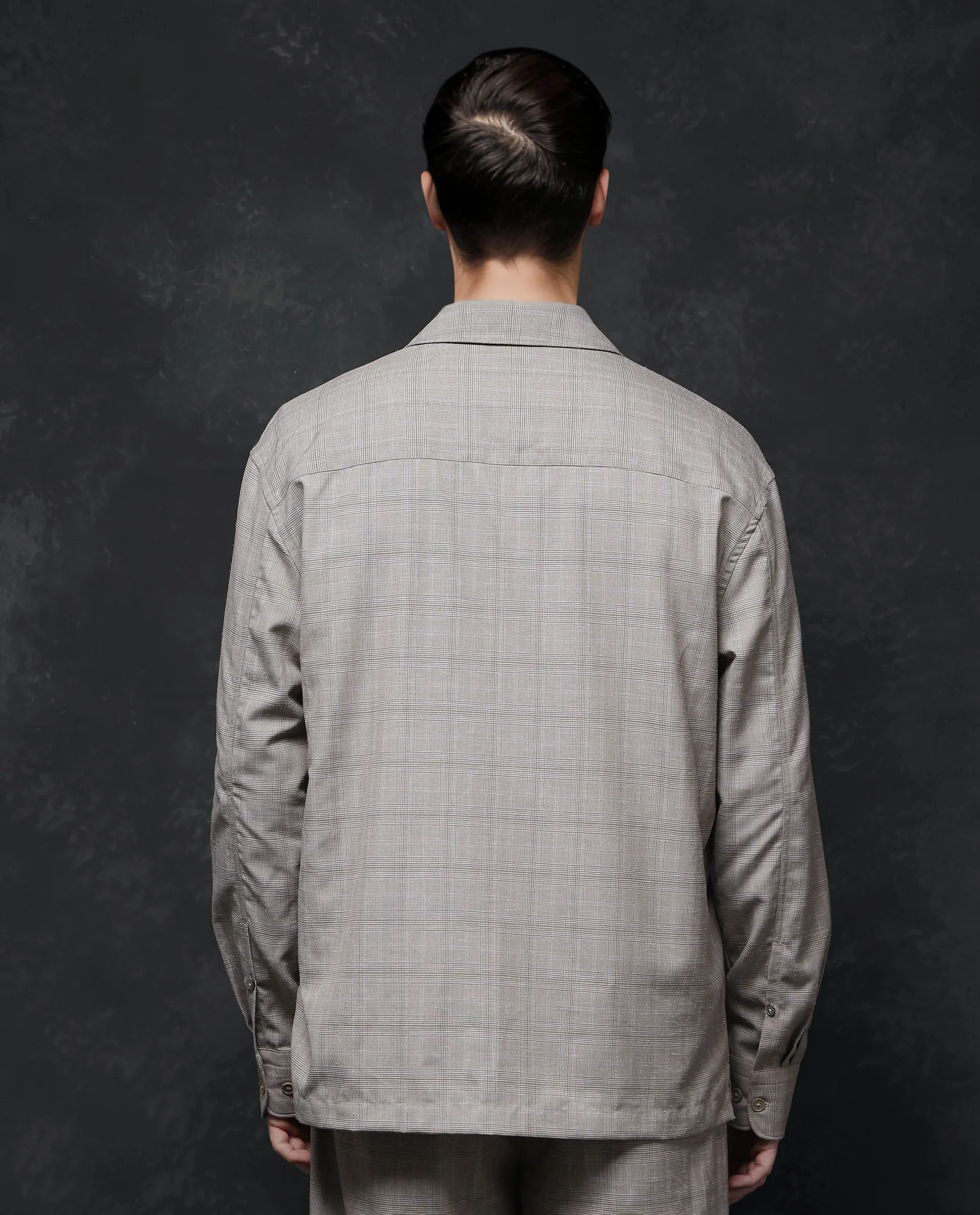 Rare Rabbit Men's Reno Beige Cotton Checked Print Regular Fit Full Sleeve Lapel Neck Shirt - Image 5