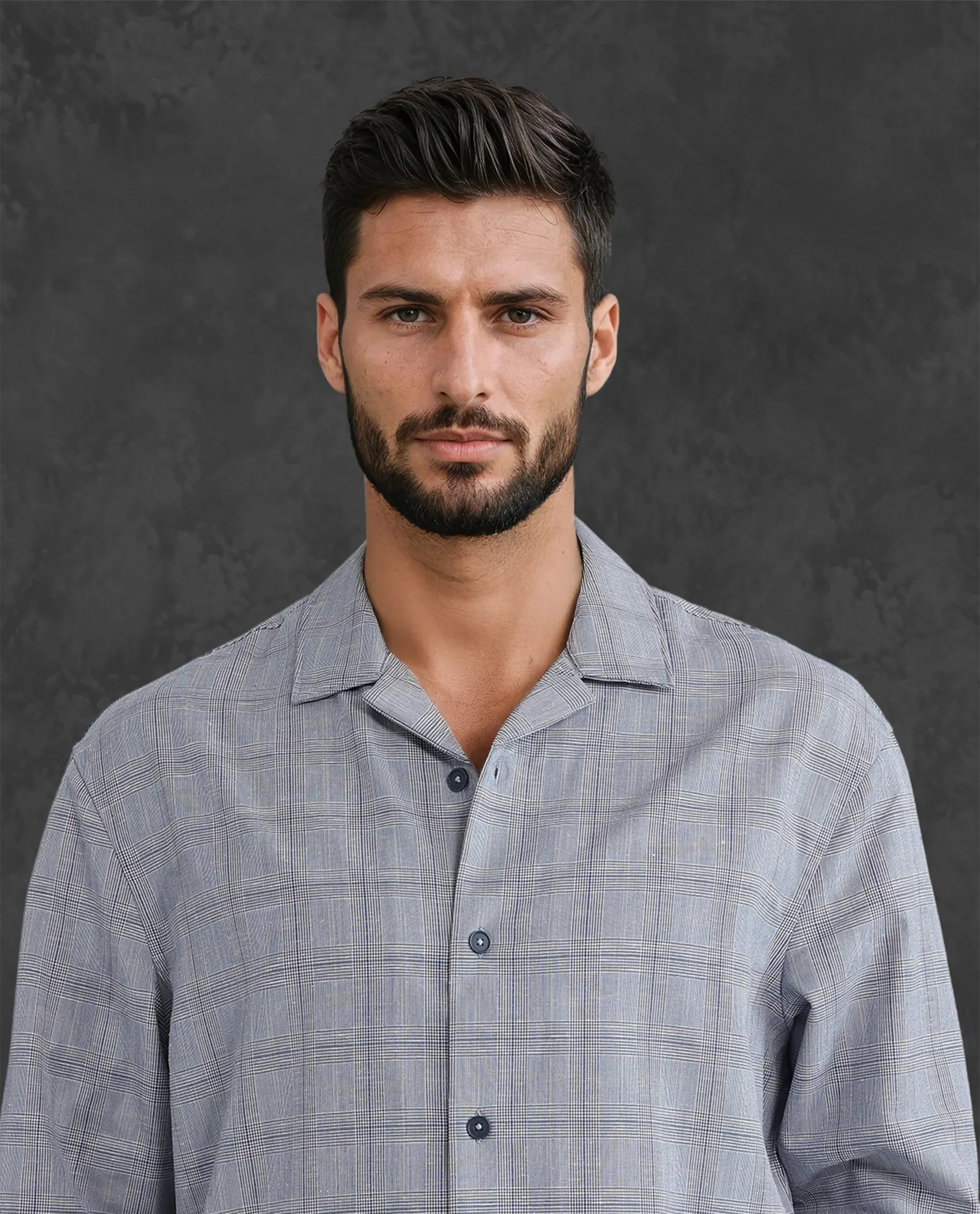 Rare Rabbit Men's Reno Blue Cotton Checked Print Regular Fit Full Sleeve Collared Shirt - Image 7