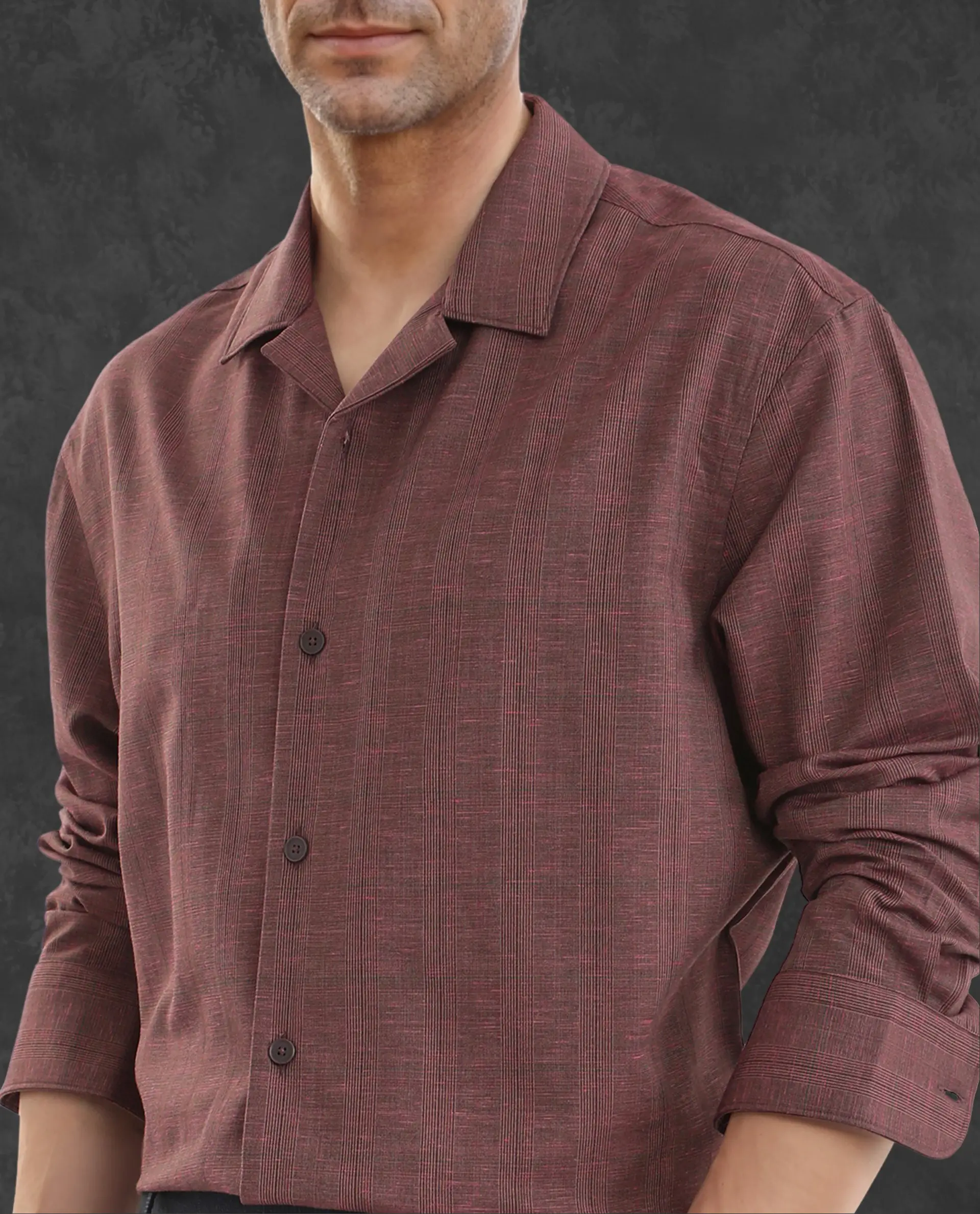 Rare Rabbit Men's Reno Maroon Cotton Checked Print Regular Fit Full Sleeve Collared Shirt - Image 4