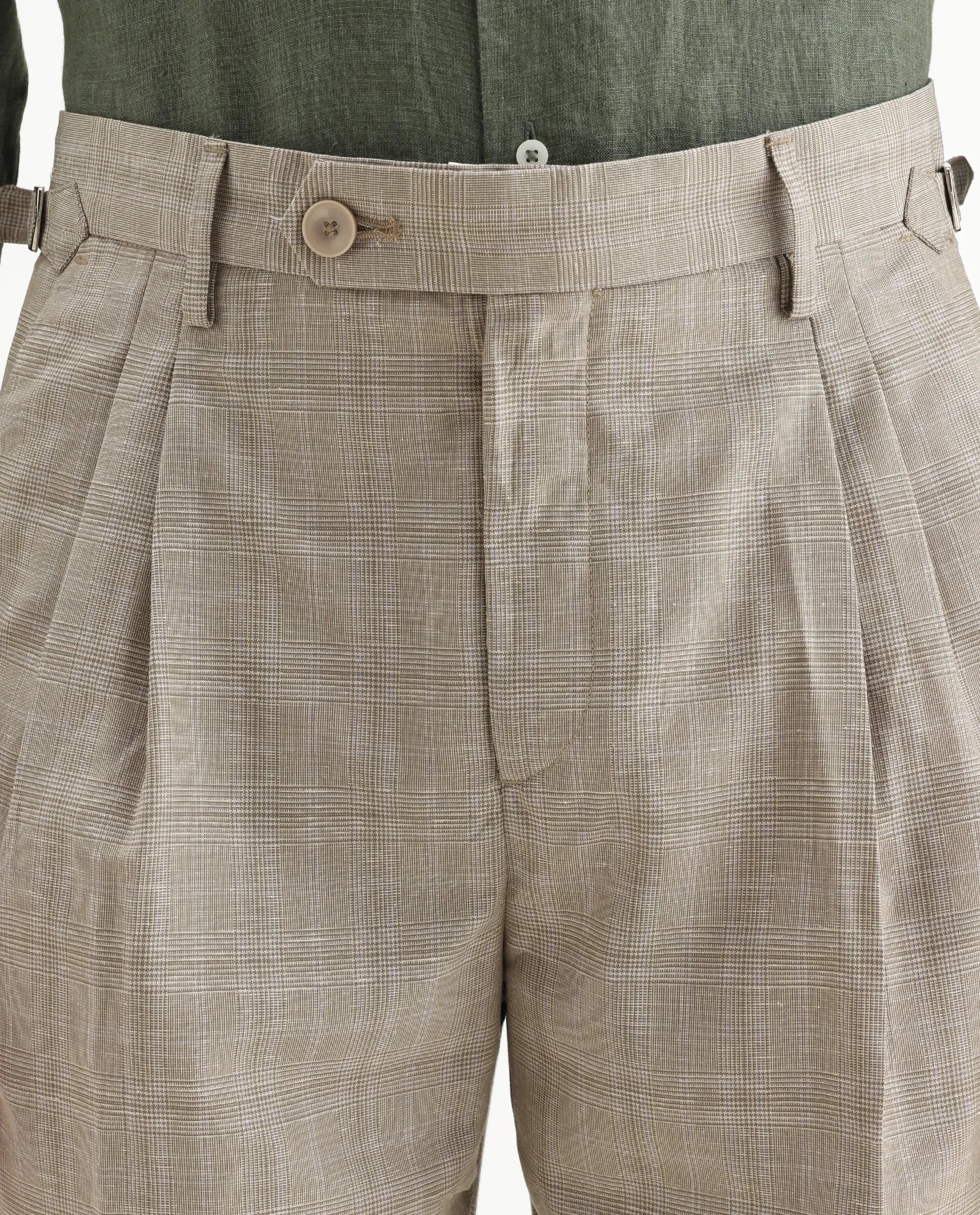 Rare Rabbit Men's Renot Beige Cotton Checked Print Regular Fit Trouser - Image 5