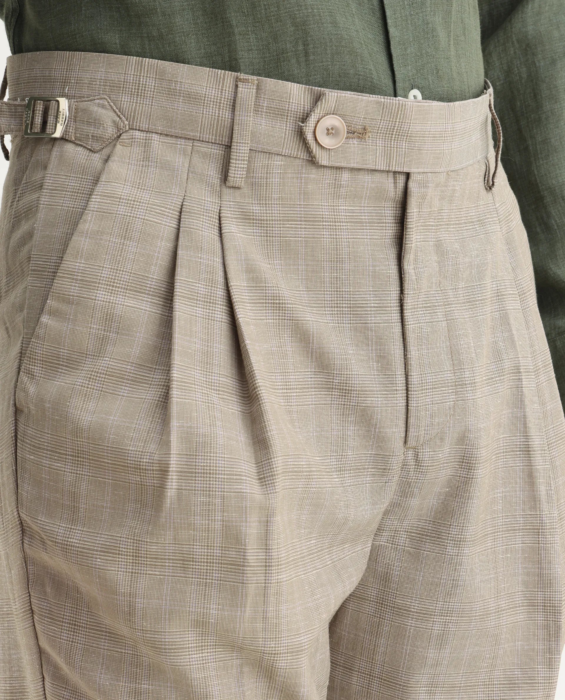 Rare Rabbit Men's Renot Beige Cotton Checked Print Regular Fit Trouser - Image 6