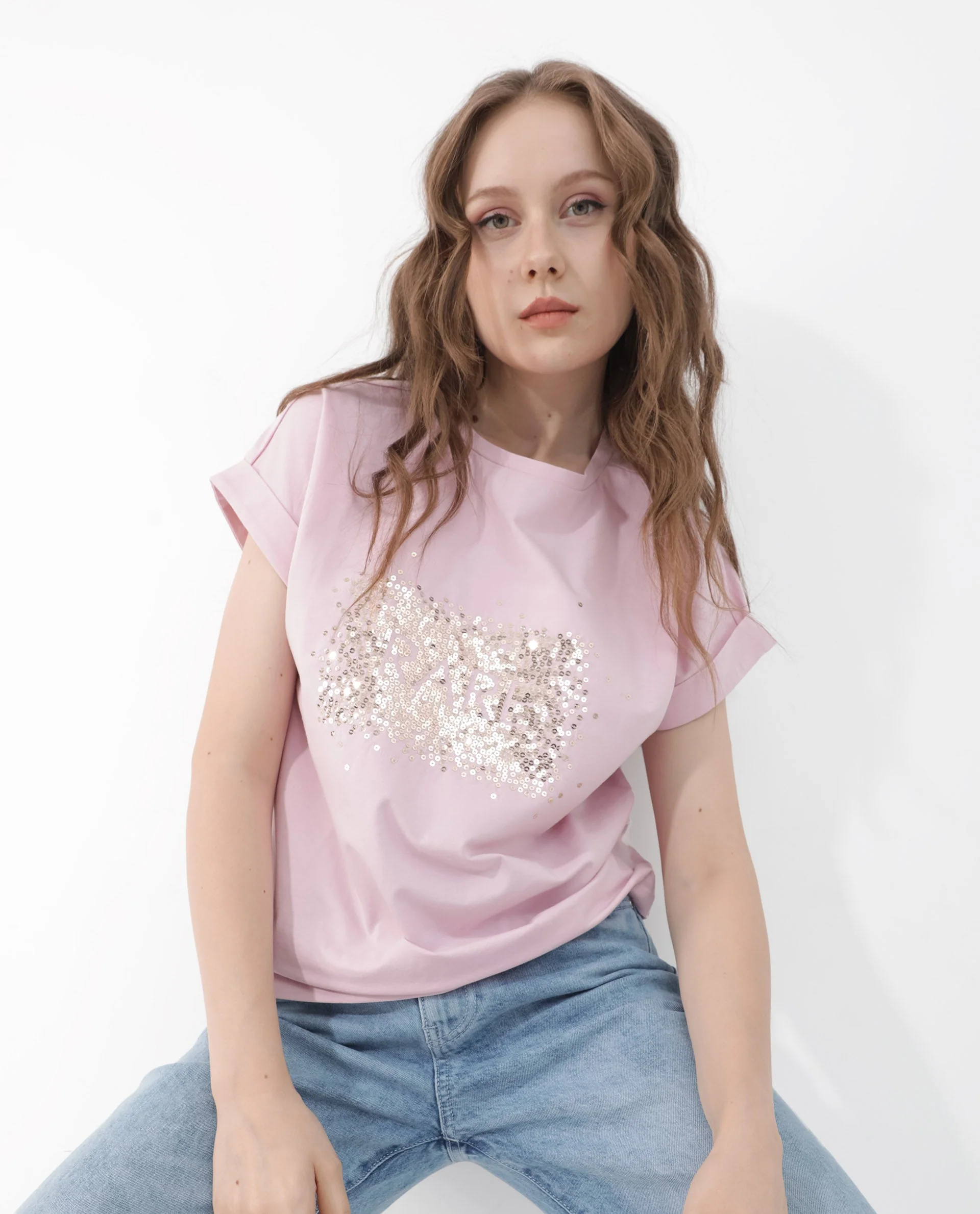 Rareism Women's Rento Pink Cotton Blend Crew Neck Graphic Print Extended Sleeves Regular Fit T-Shirt - Image 10