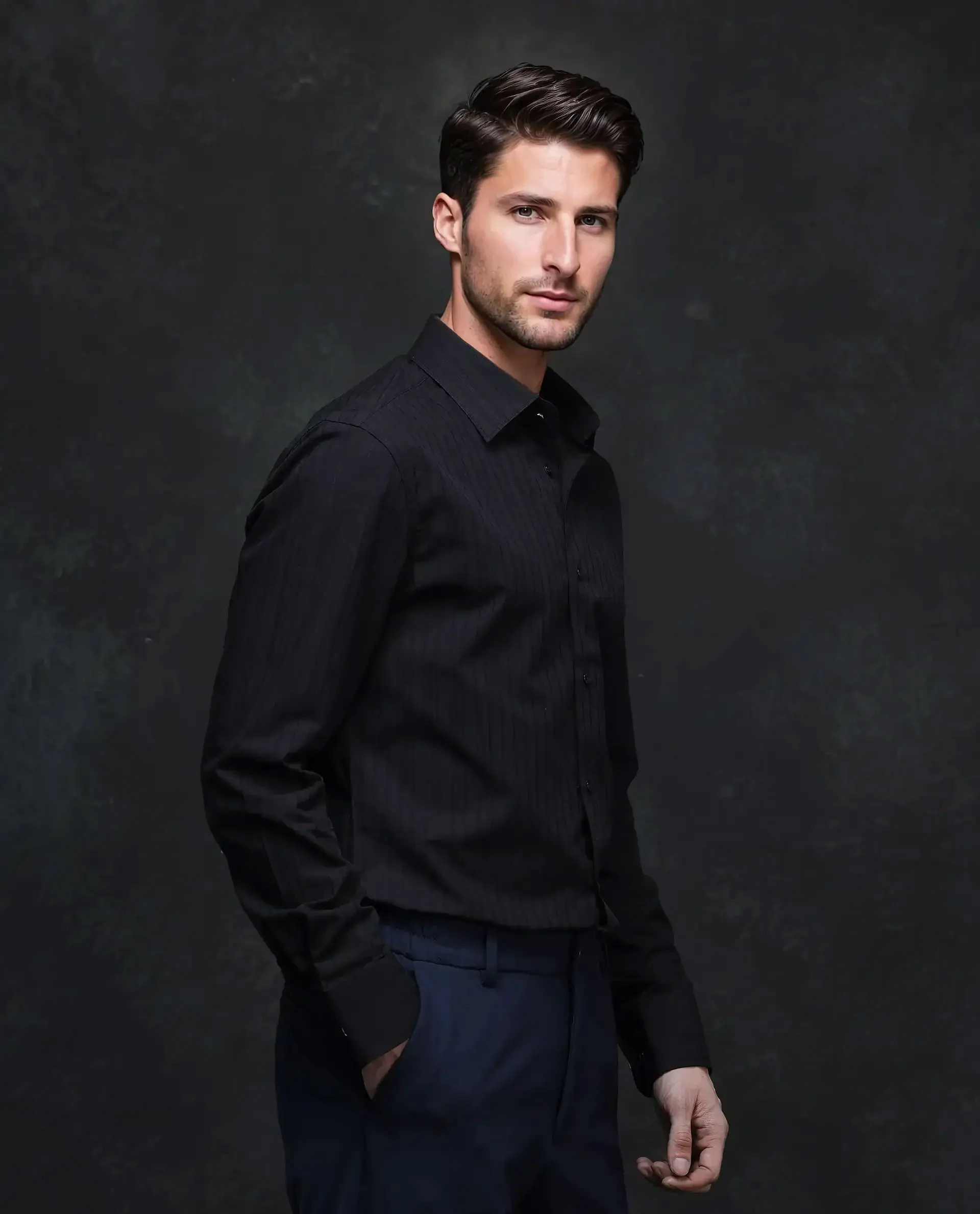 Rare Rabbit Men's Repo Black Cotton Striped Print Regular Fit Full Sleeve Collared Shirt - Image 5