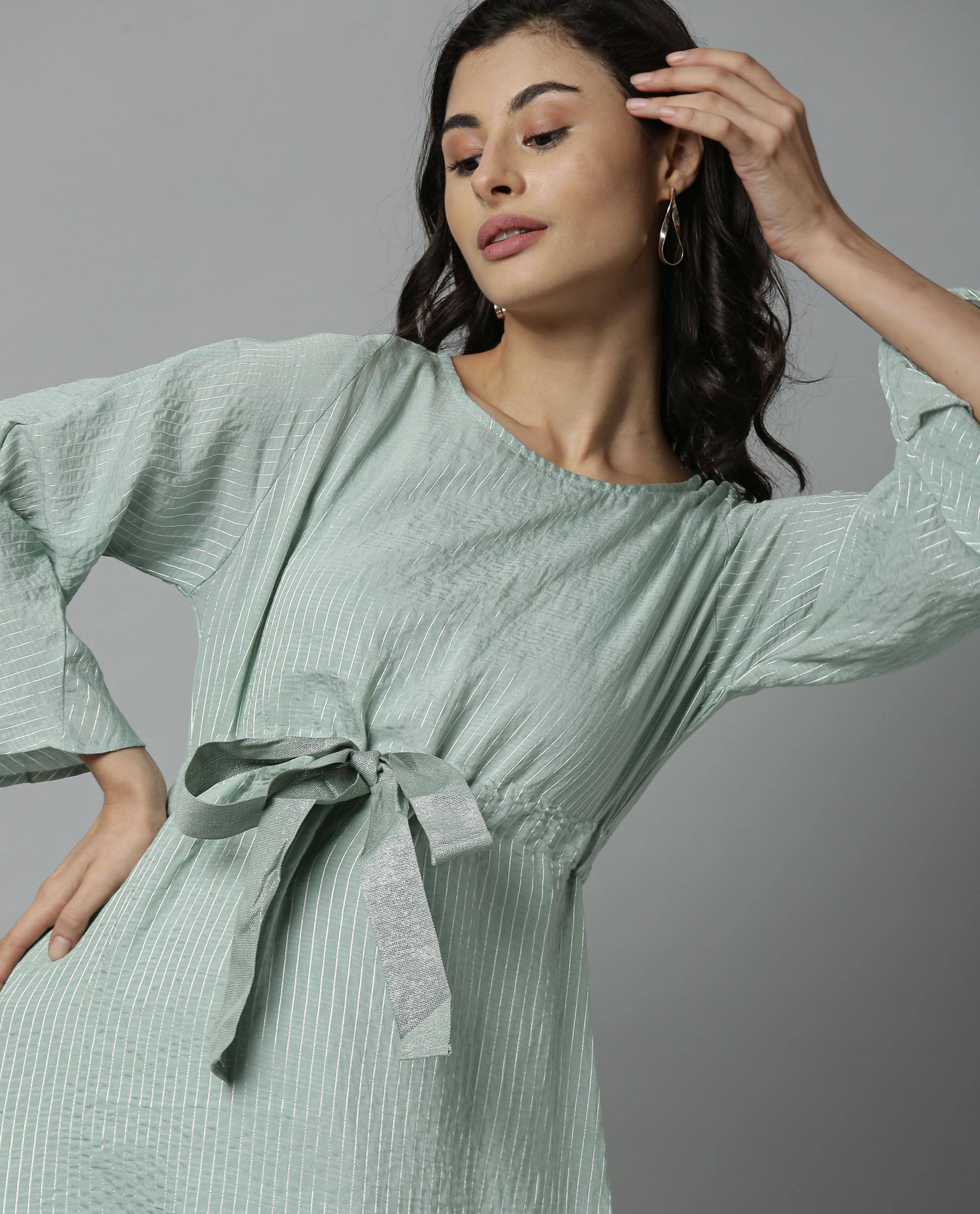 Rareism Women Repose Green Dress Full Sleeves - Image 5