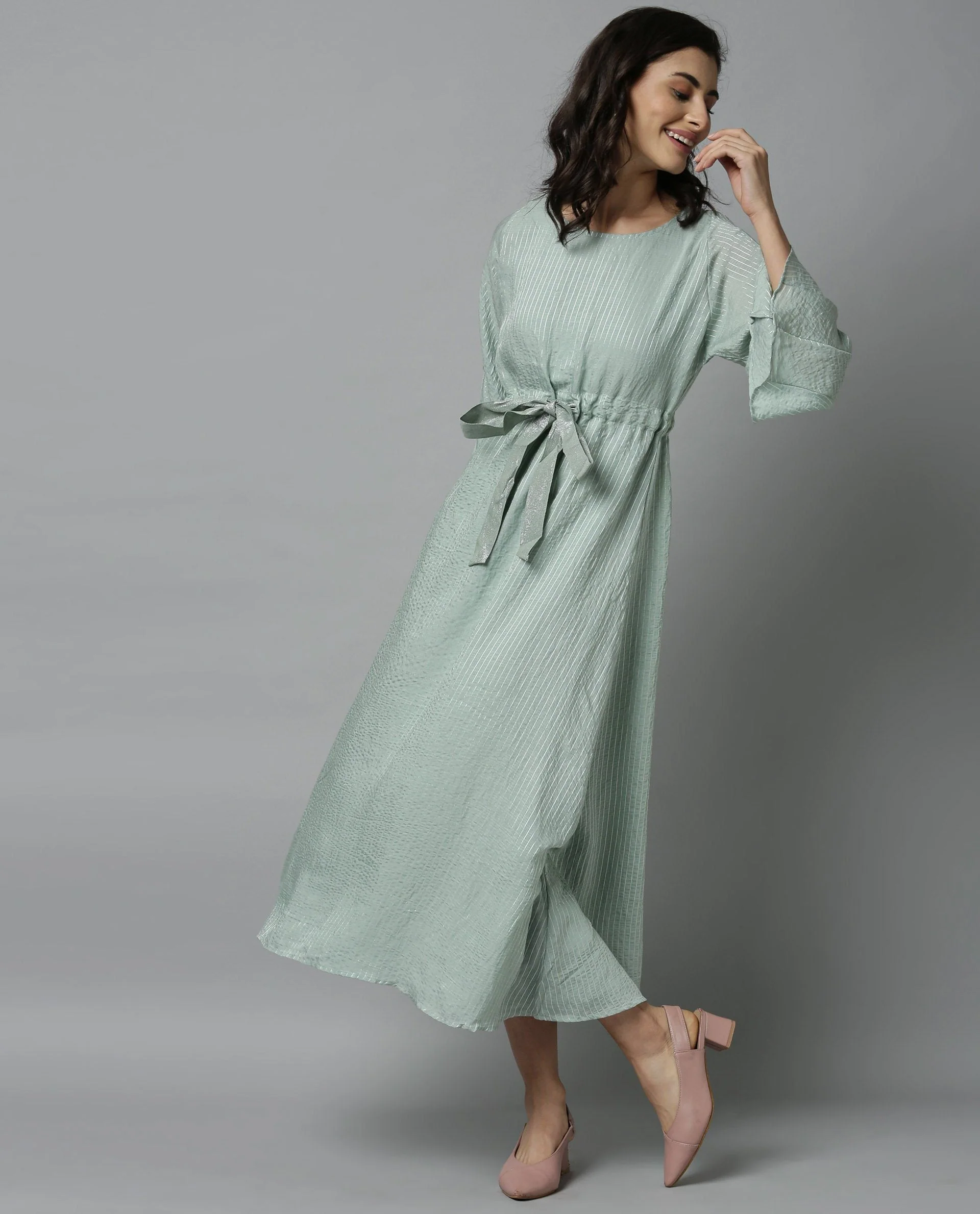 Rareism Women Repose Green Dress Full Sleeves - Image 6