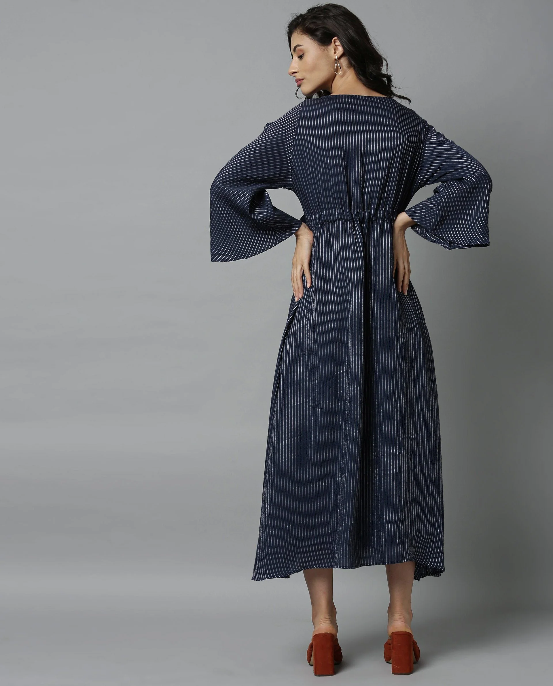 Rareism Women Repose Navy Dress Full Sleeves - Image 5