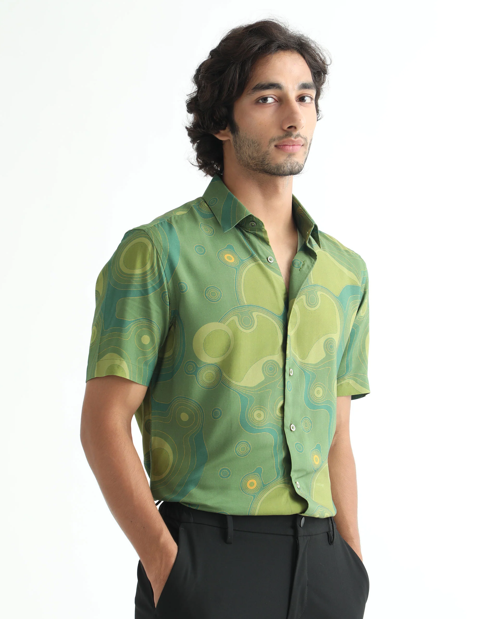 Rare Rabbit Men's Resolute Light Green Regular Fit Shirt - Image 5