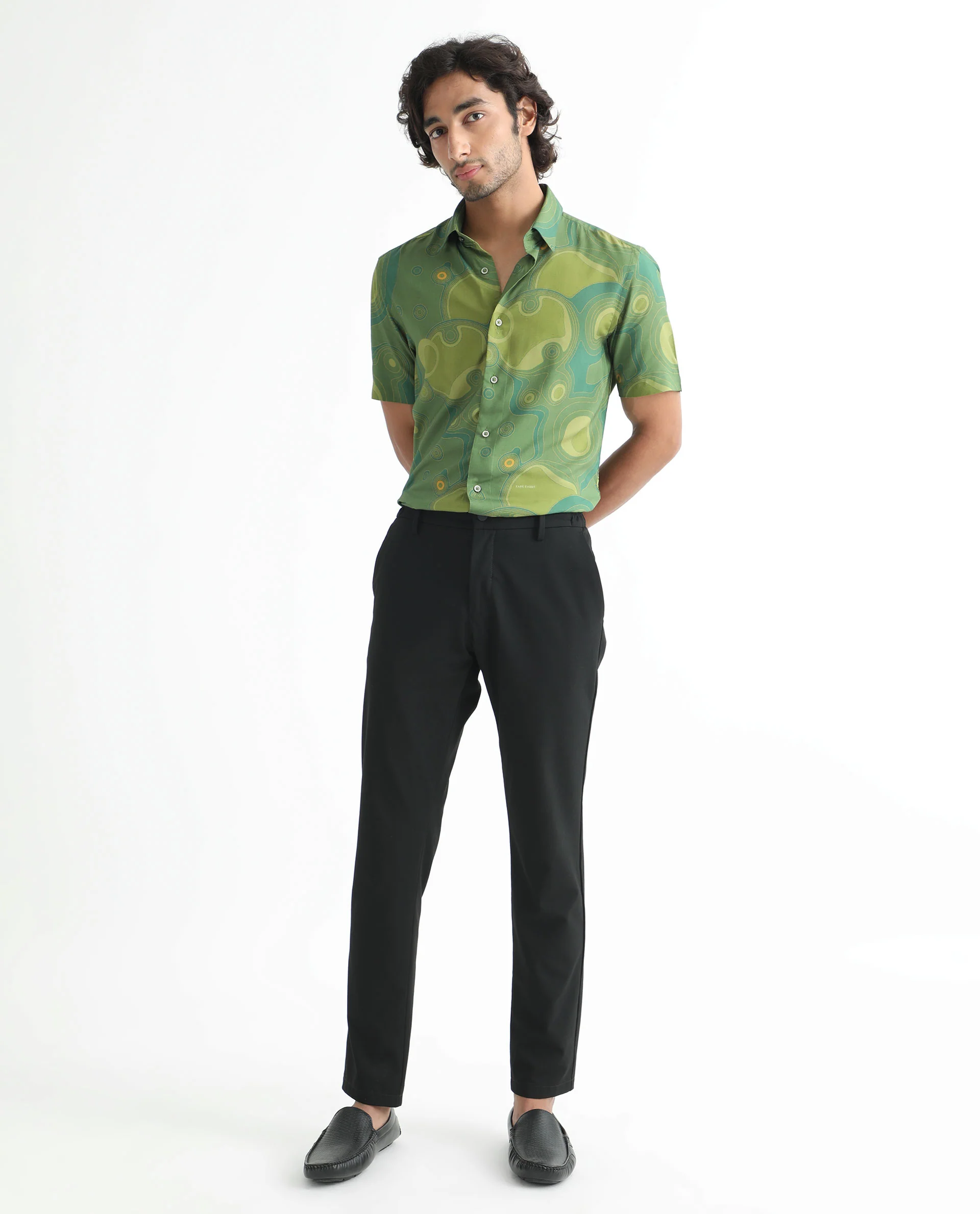 Rare Rabbit Men's Resolute Light Green Regular Fit Shirt - Image 7