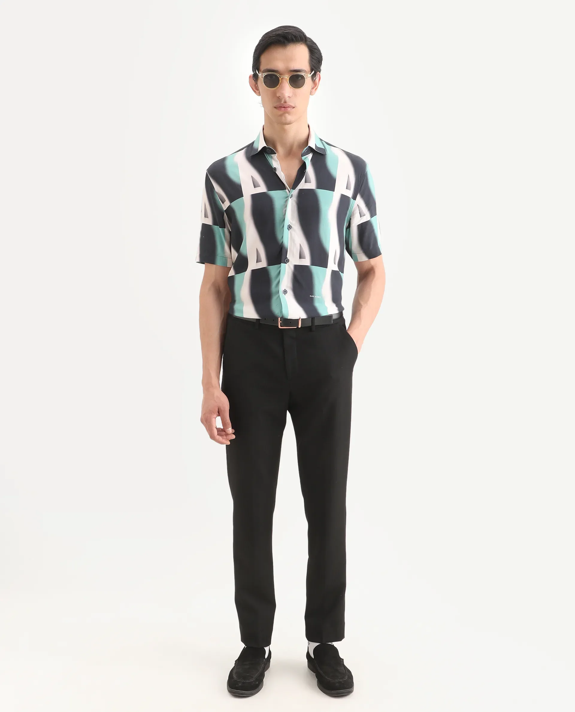 Rare Rabbit Men's Retro Truq Viscose Fabric Collared Neck Regular Printed Shirt - Image 2