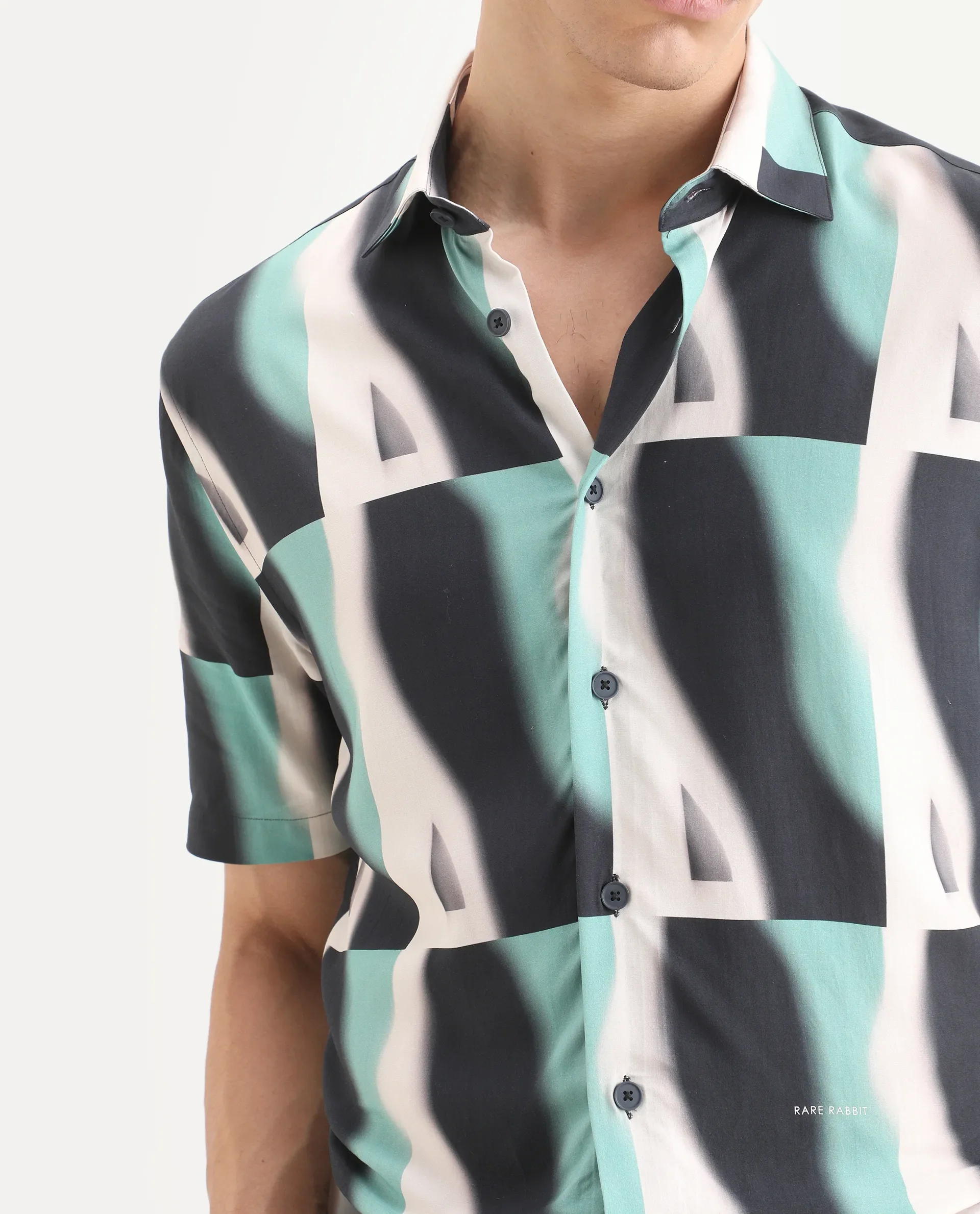 Rare Rabbit Men's Retro Truq Viscose Fabric Collared Neck Regular Printed Shirt - Image 4