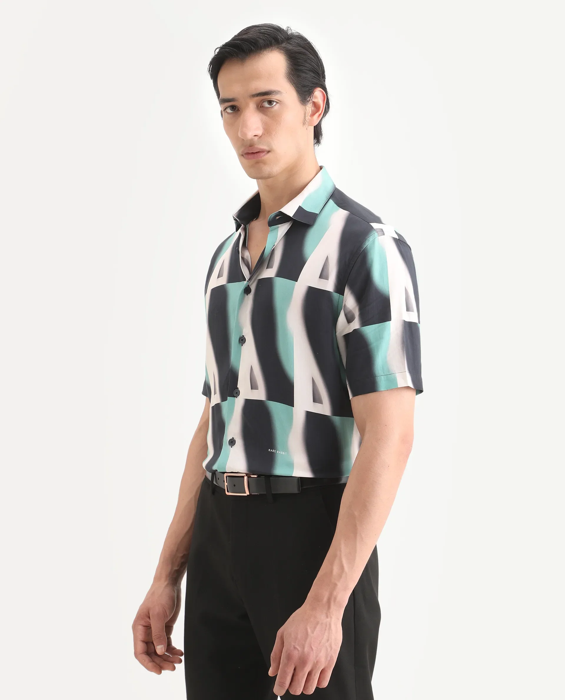 Rare Rabbit Men's Retro Truq Viscose Fabric Collared Neck Regular Printed Shirt - Image 6