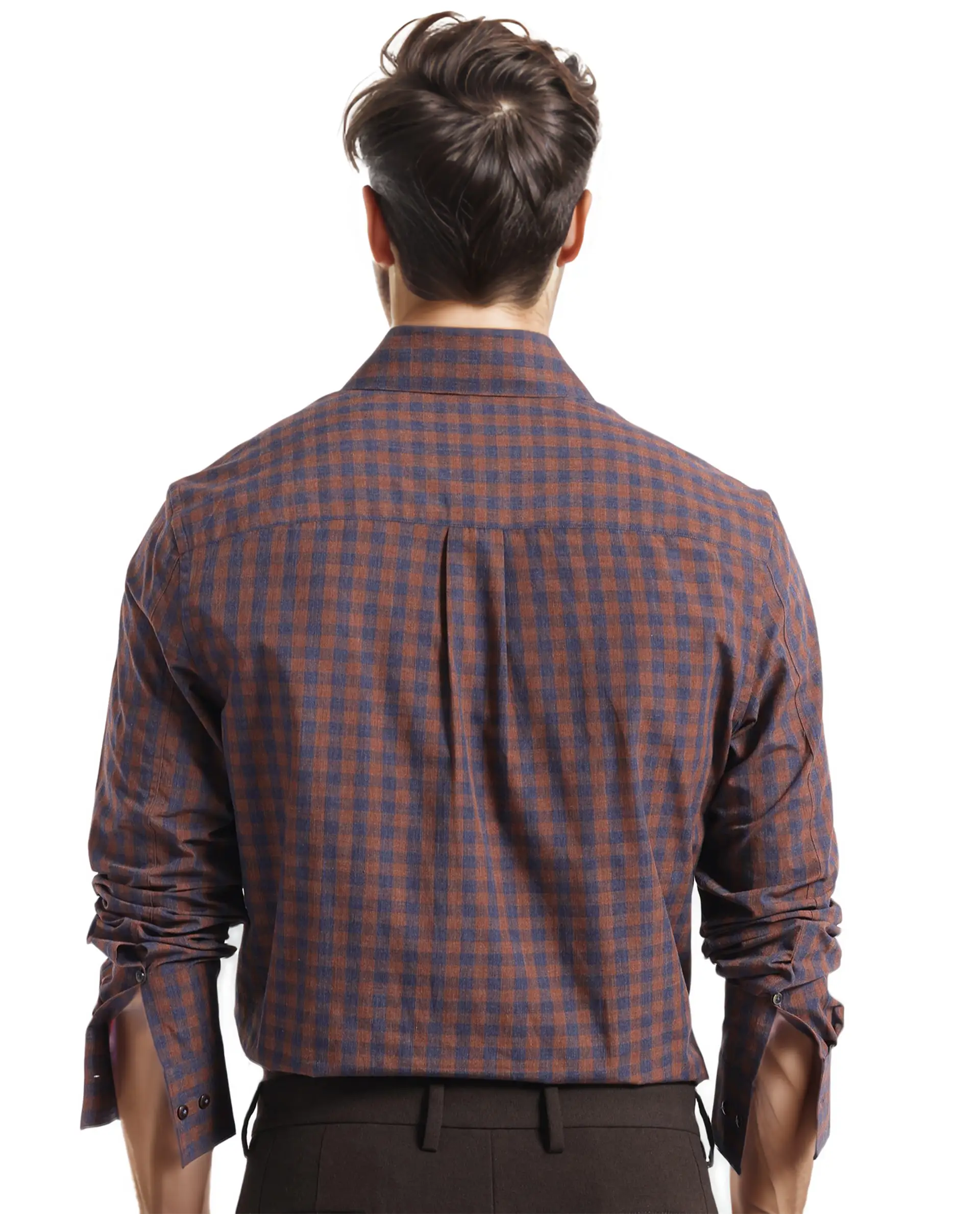Rare Rabbit Men's Rettos Dark Brown Cotton Checked Print Regular Fit Full Sleeve Collared Shirt - Image 4