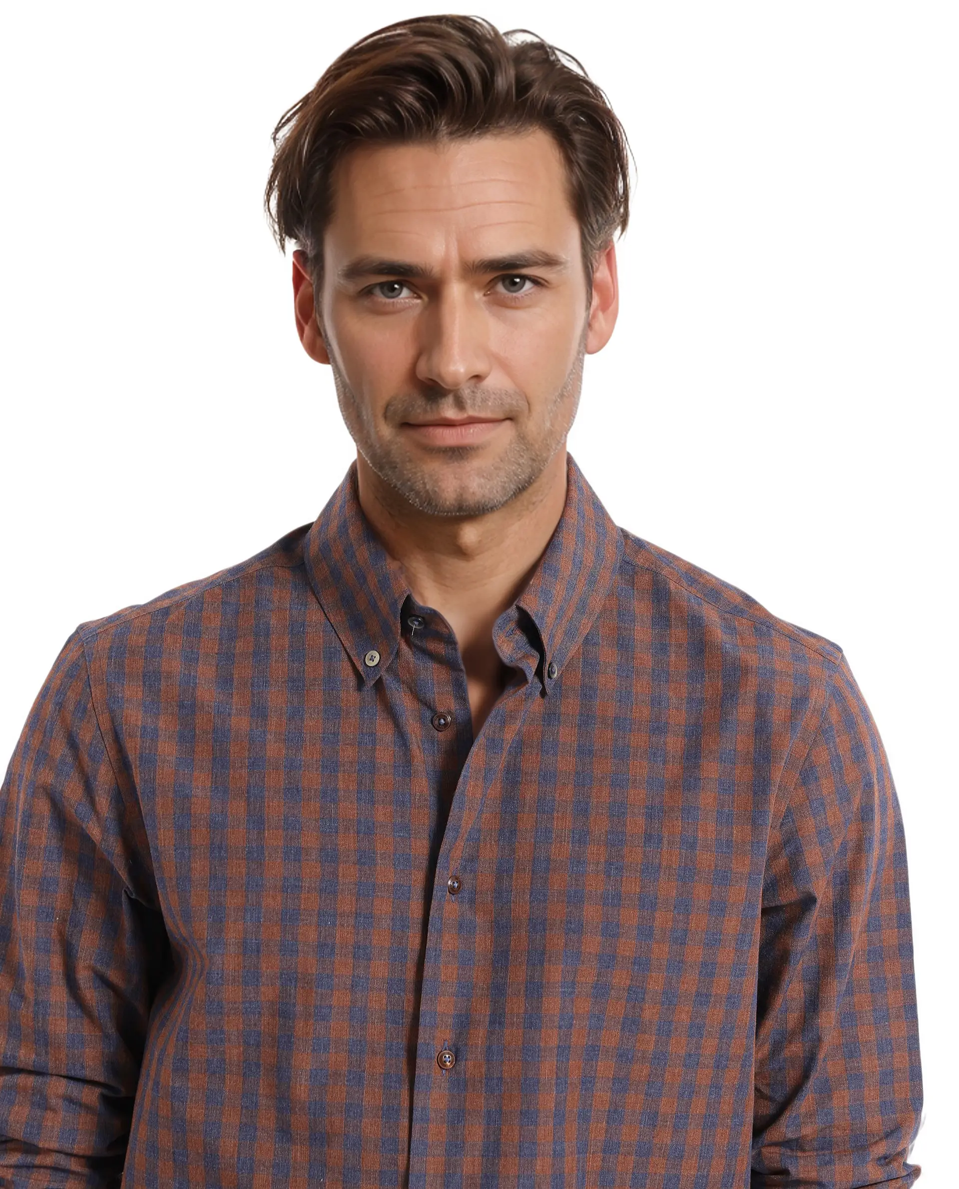 Rare Rabbit Men's Rettos Dark Brown Cotton Checked Print Regular Fit Full Sleeve Collared Shirt - Image 5