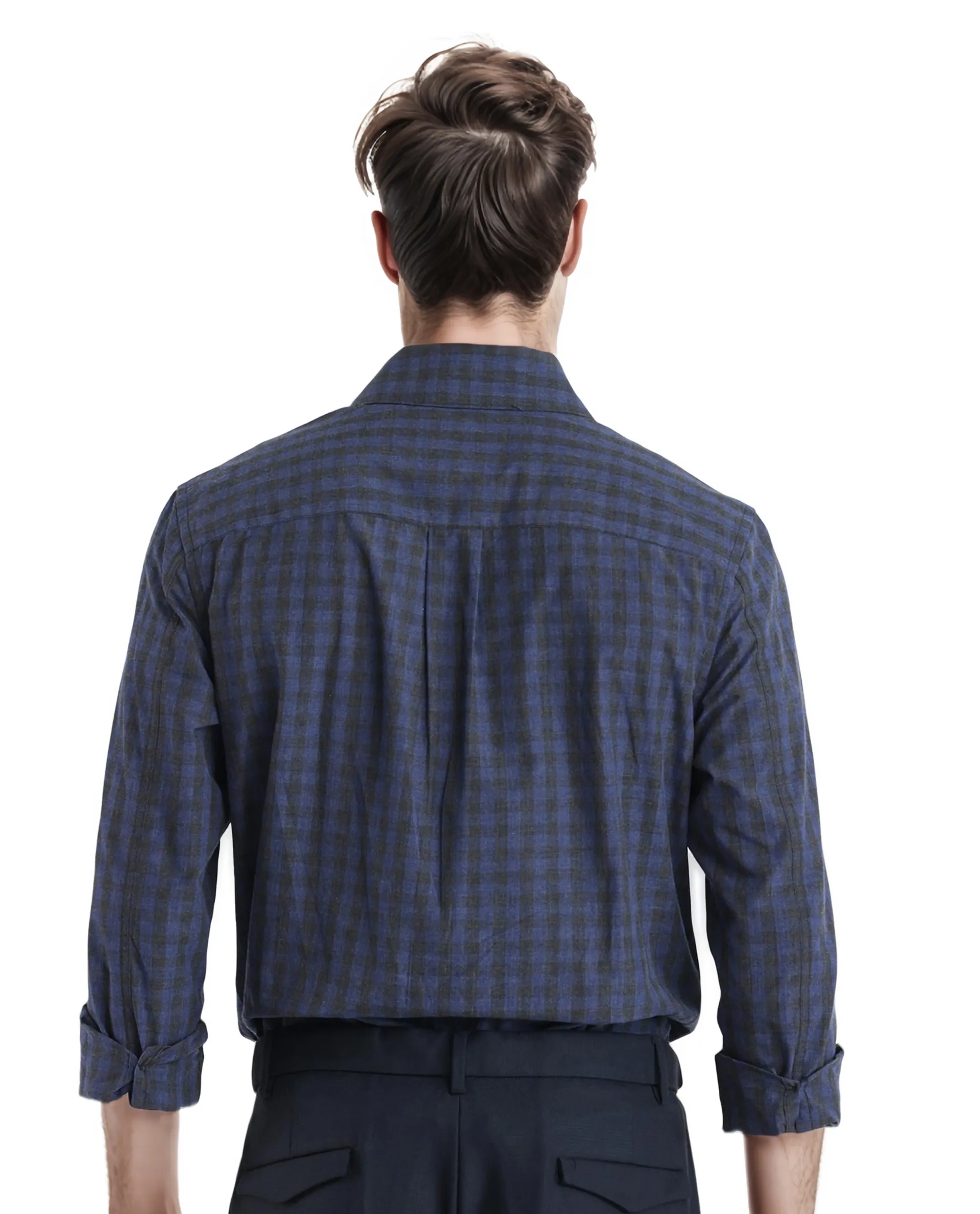 Rare Rabbit Men's Checked Print Oversized Fit Full Sleeve Collared Shirt - Image 5
