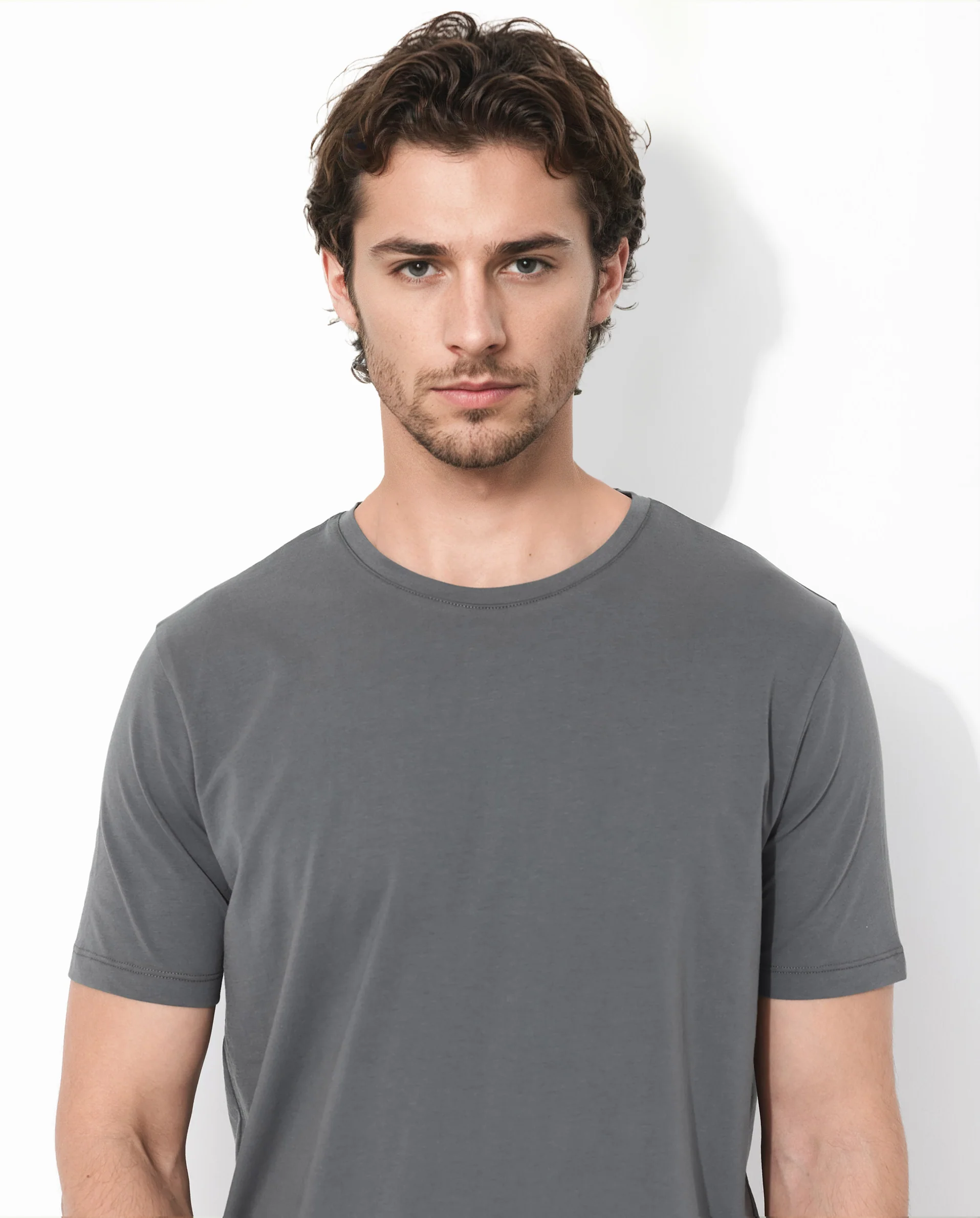 Rare Rabbit Articale Men's Rev Grey Cotton Lycra Fabric Short Sleeve Crew Neck Graphic Print T-Shirt - Image 4