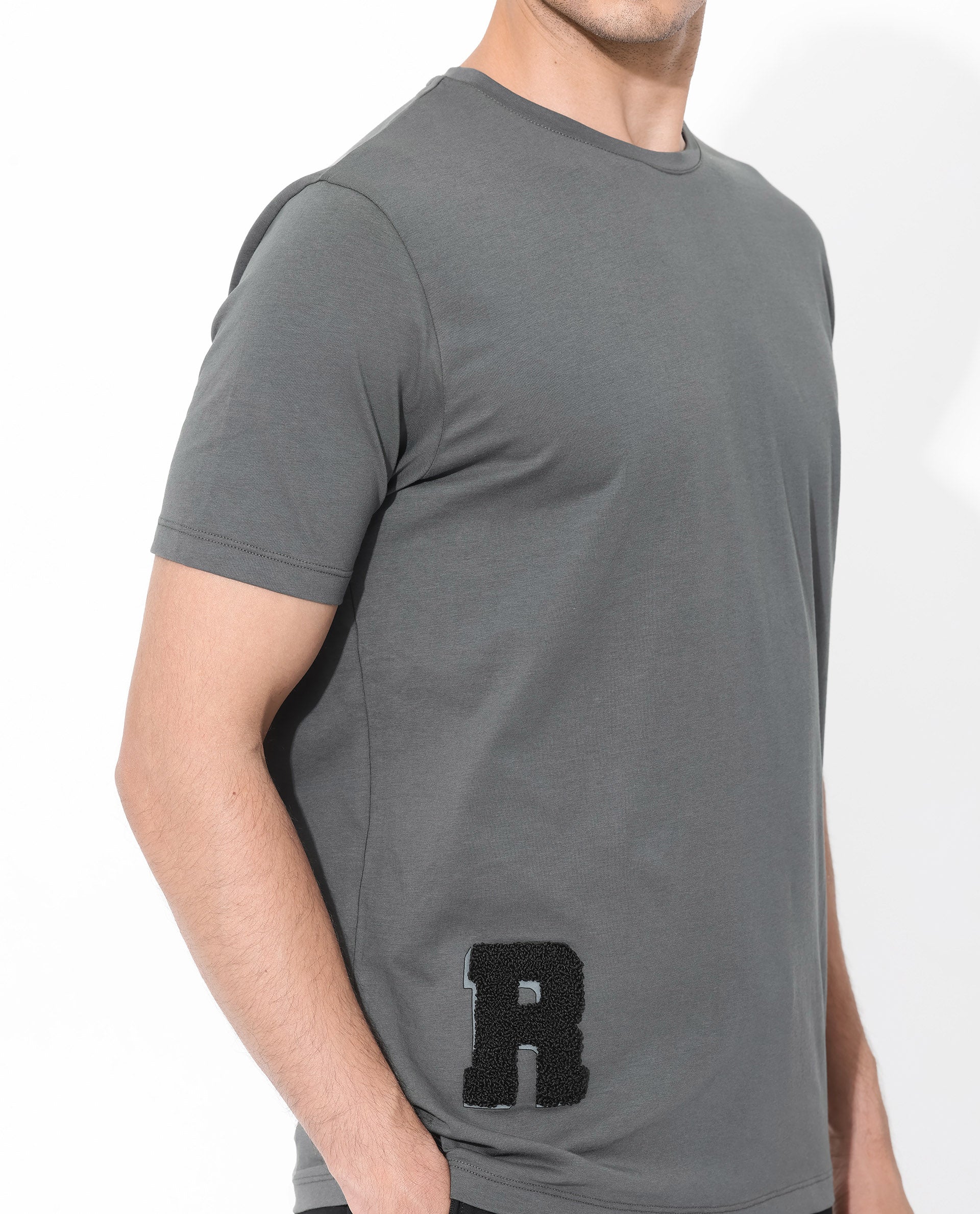 Rare Rabbit Articale Men's Rev Grey Cotton Lycra Fabric Short Sleeve Crew Neck Graphic Print T-Shirt - Image 5