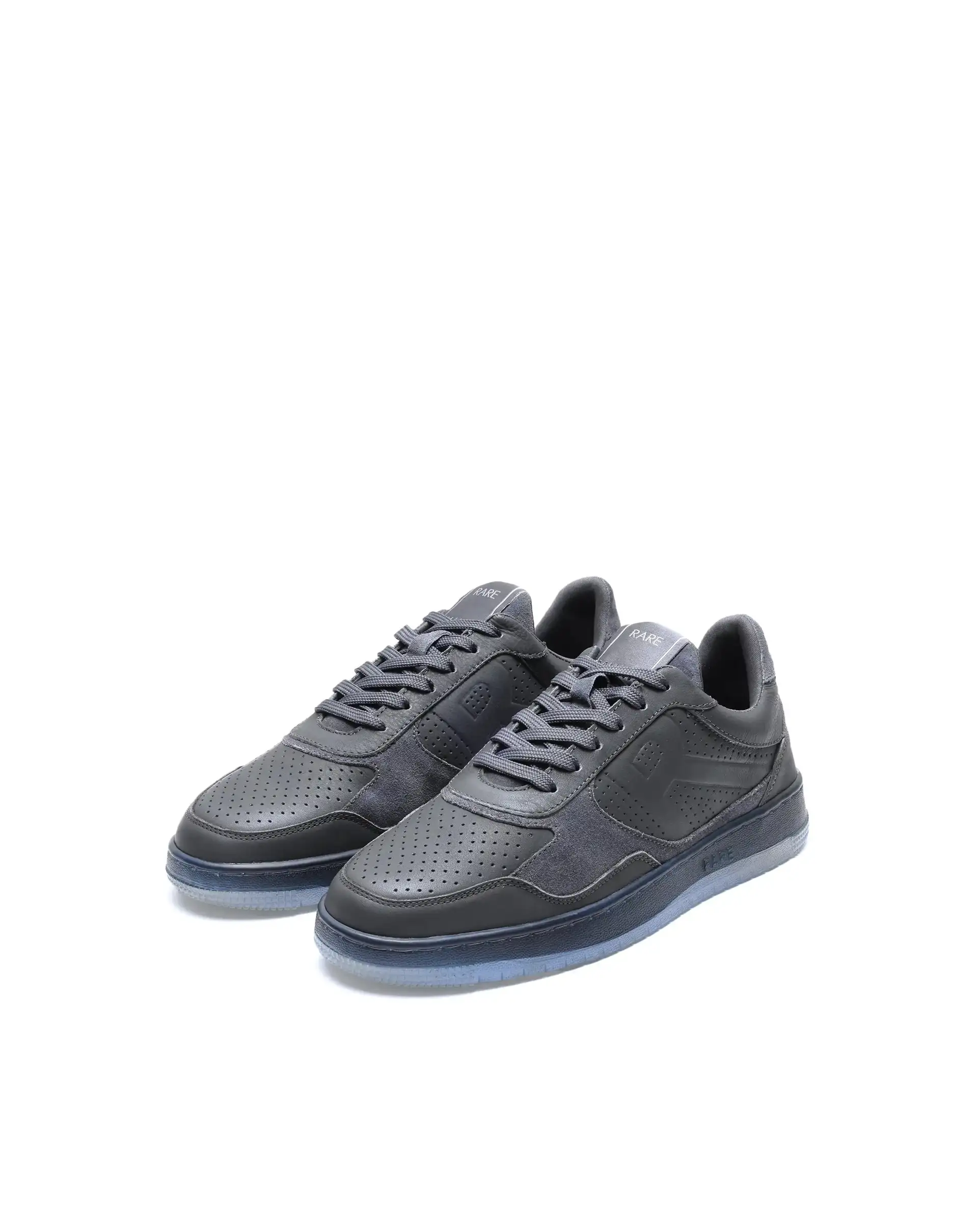 Rare Rabbit Men's Reven Dark Grey Lace-Up Closure Leather Sneaker - Image 3