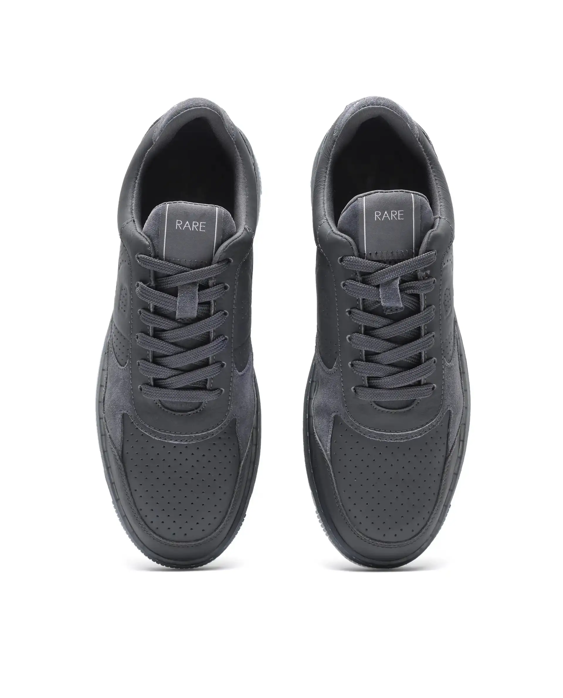 Rare Rabbit Men's Reven Dark Grey Lace-Up Closure Leather Sneaker - Image 4