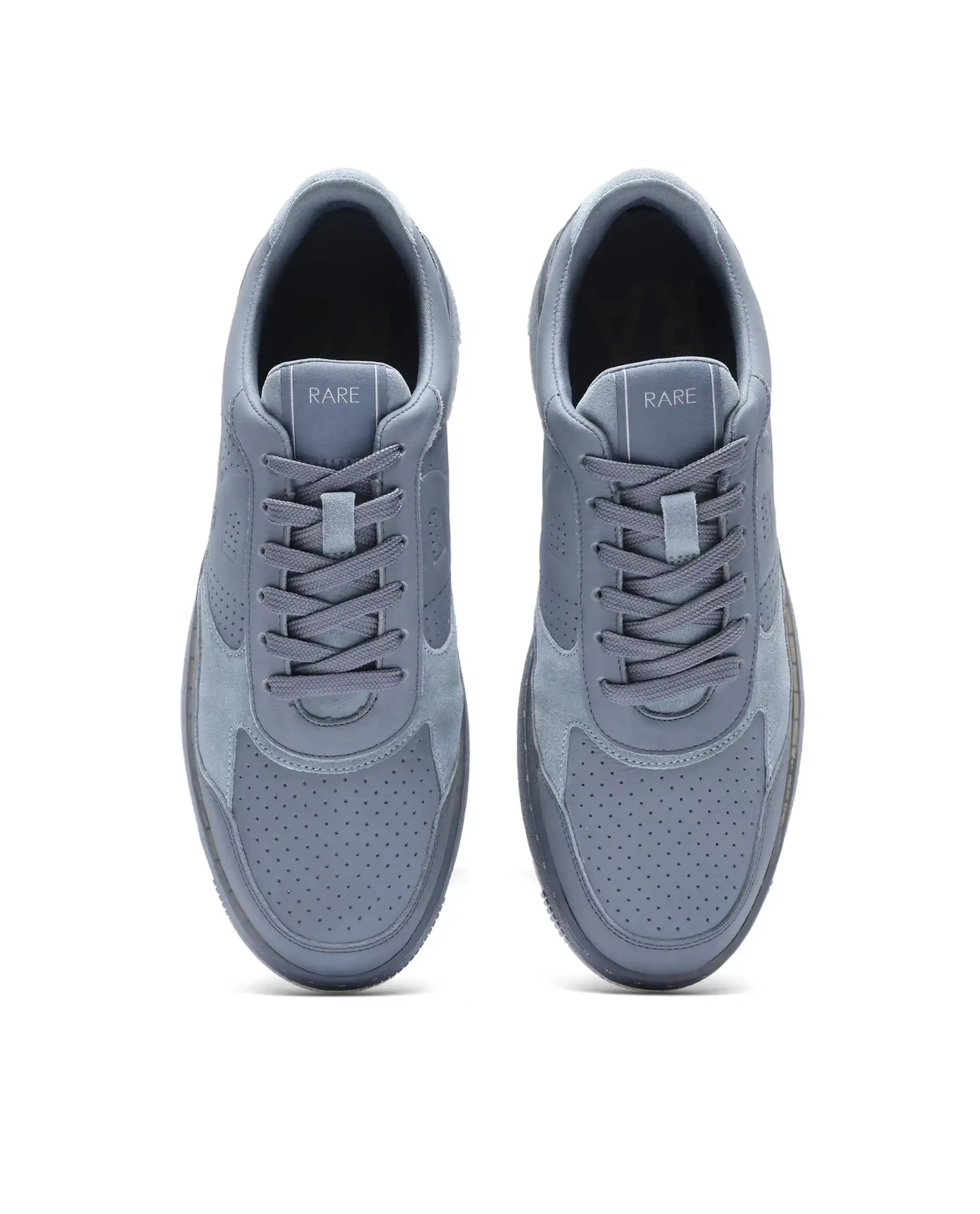 Rare Rabbit Men's Reven Grey Lace-Up Closure Leather Sneaker - Image 4