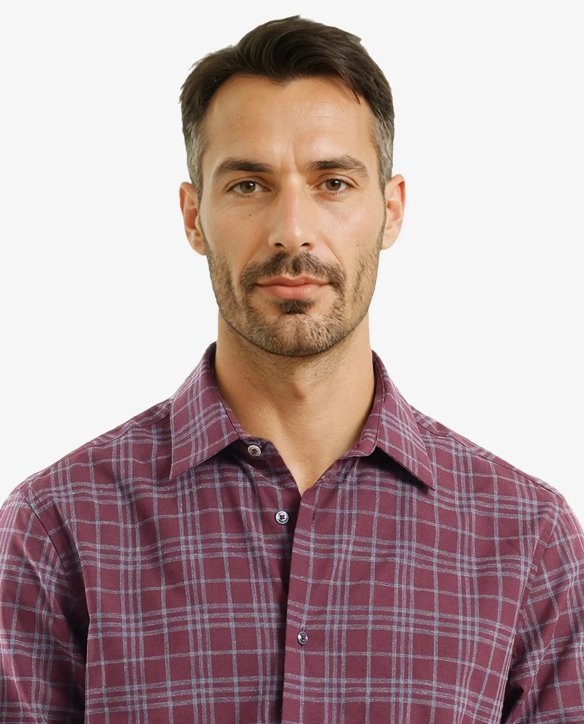 Rare Rabbit Men's Revers Maroon Cotton Checked Print Regular Fit Full Sleeve Collared Shirt - Image 5