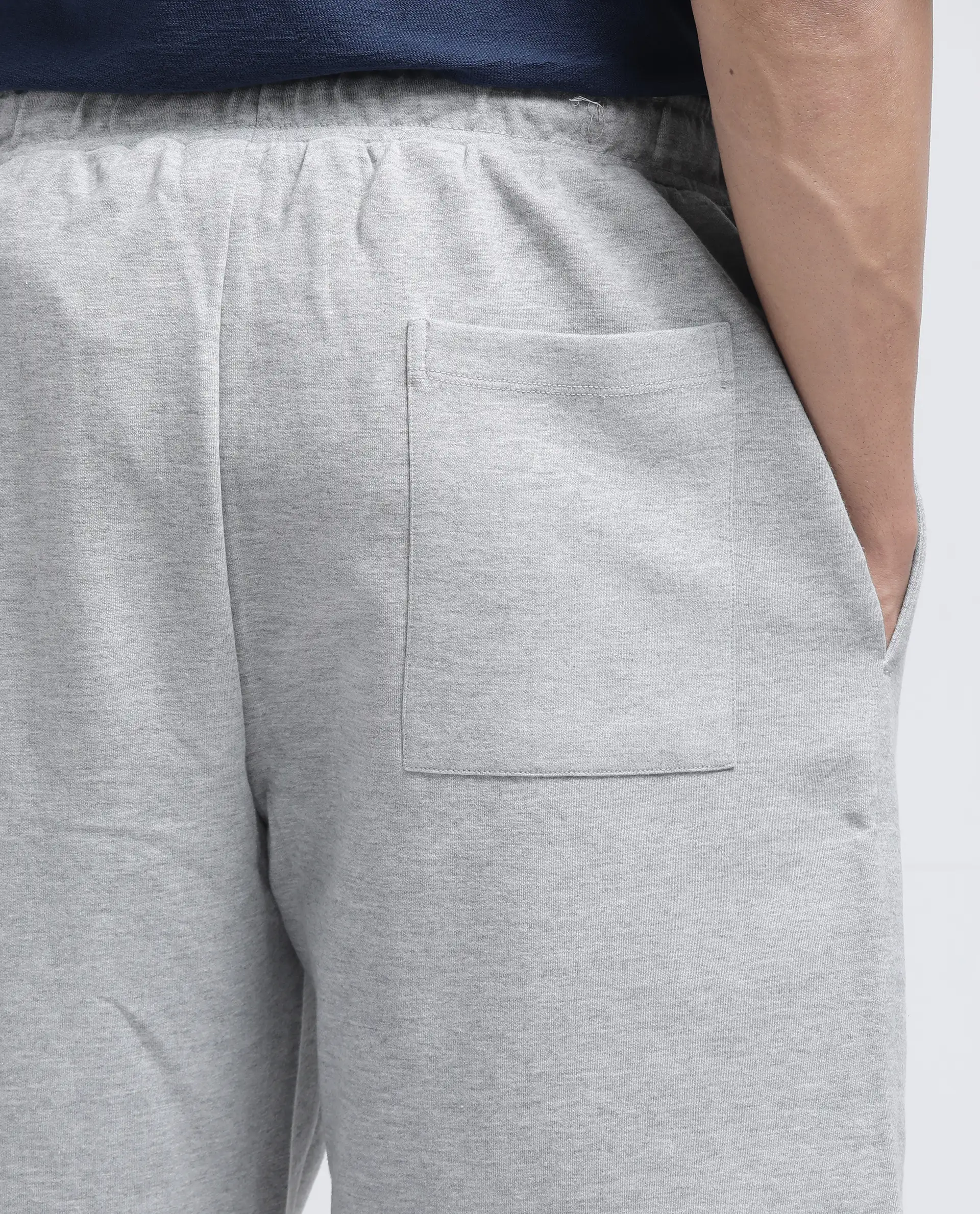 Rare Rabbit Men's Rexon Grey Cotton Blend Plain Relaxed Fit Shorts - Image 7