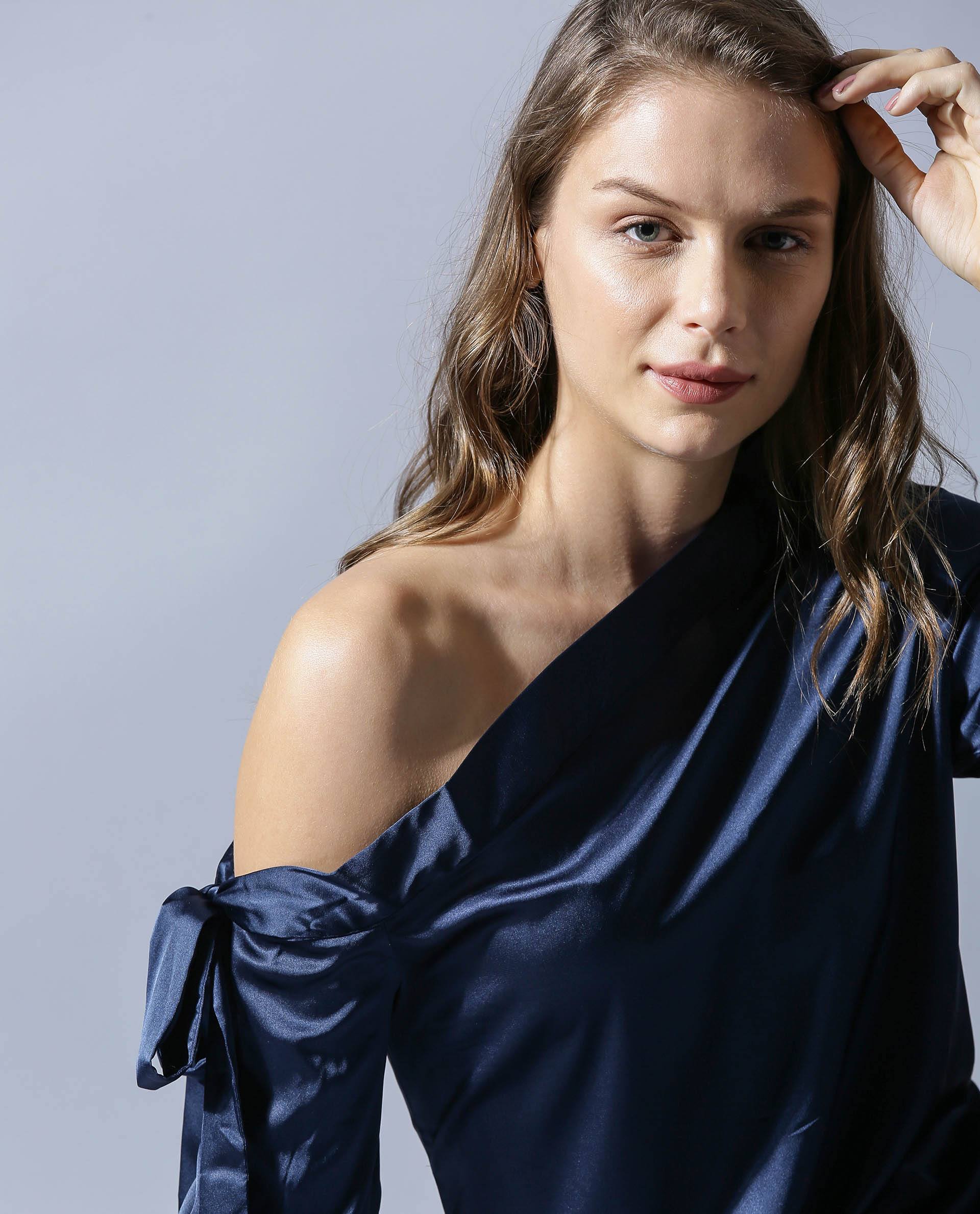 Rareism Women Rhapsody Navy Top Full Sleeves - Image 2