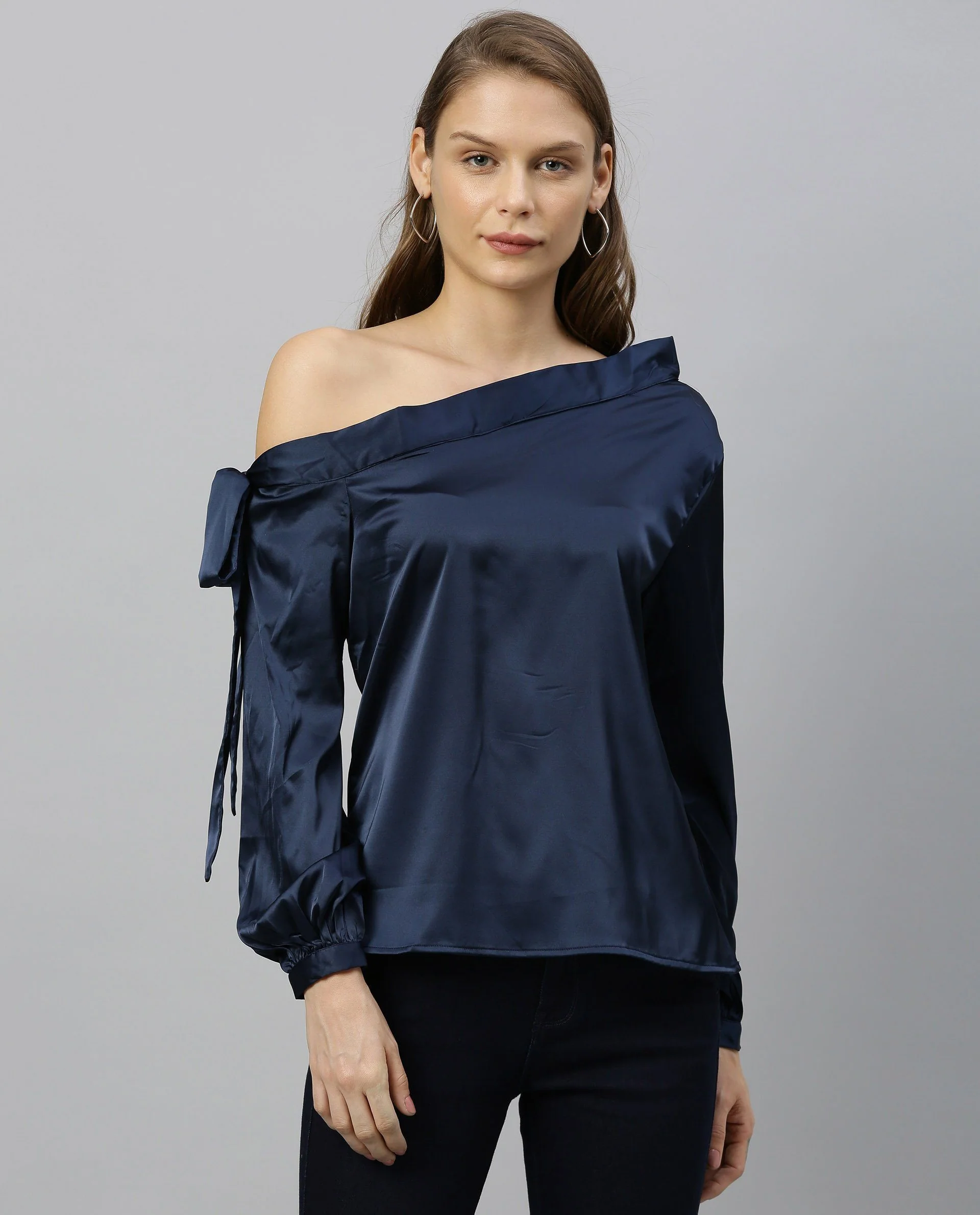 Rareism Women Rhapsody Navy Top Full Sleeves - Image 3