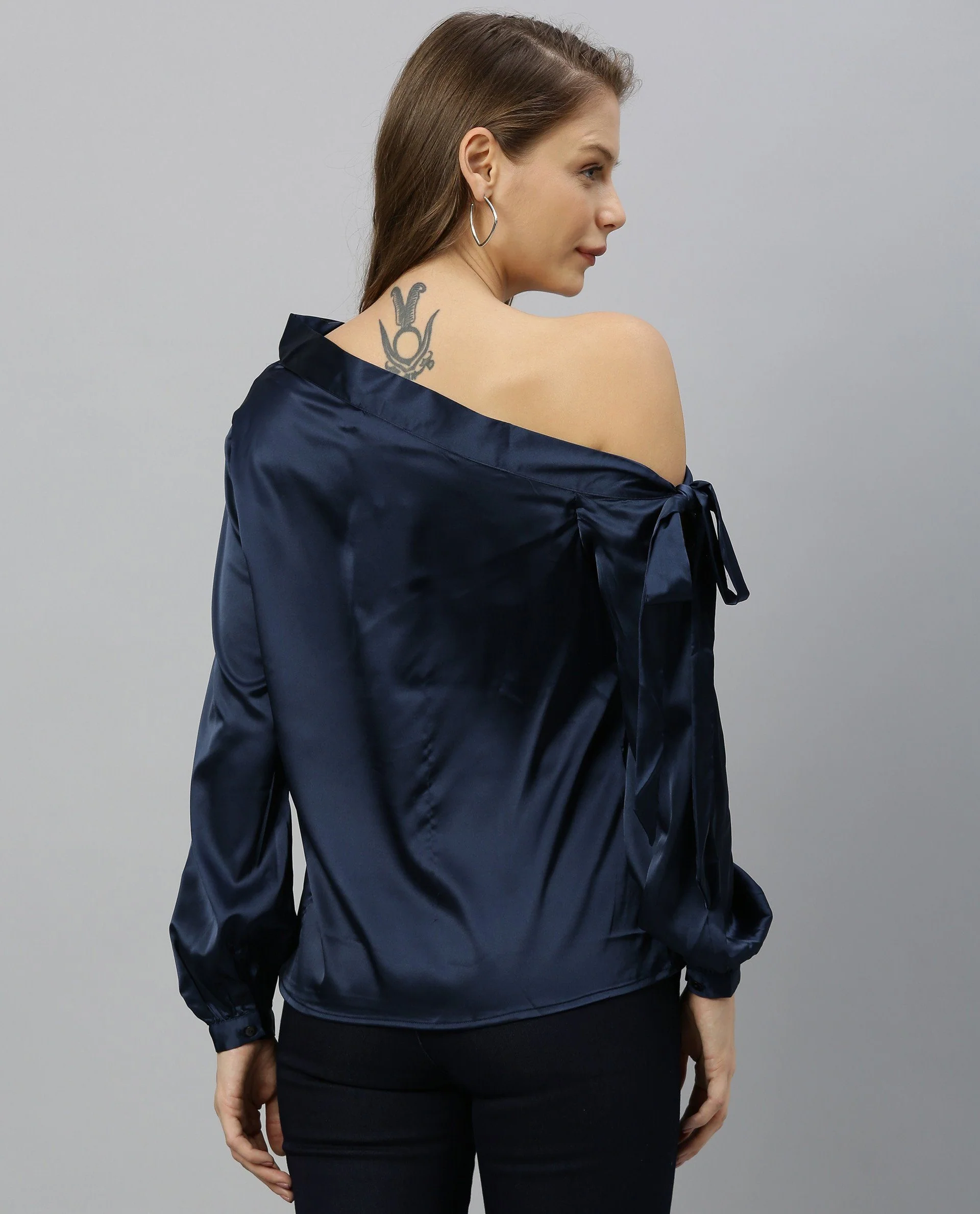 Rareism Women Rhapsody Navy Top Full Sleeves - Image 5