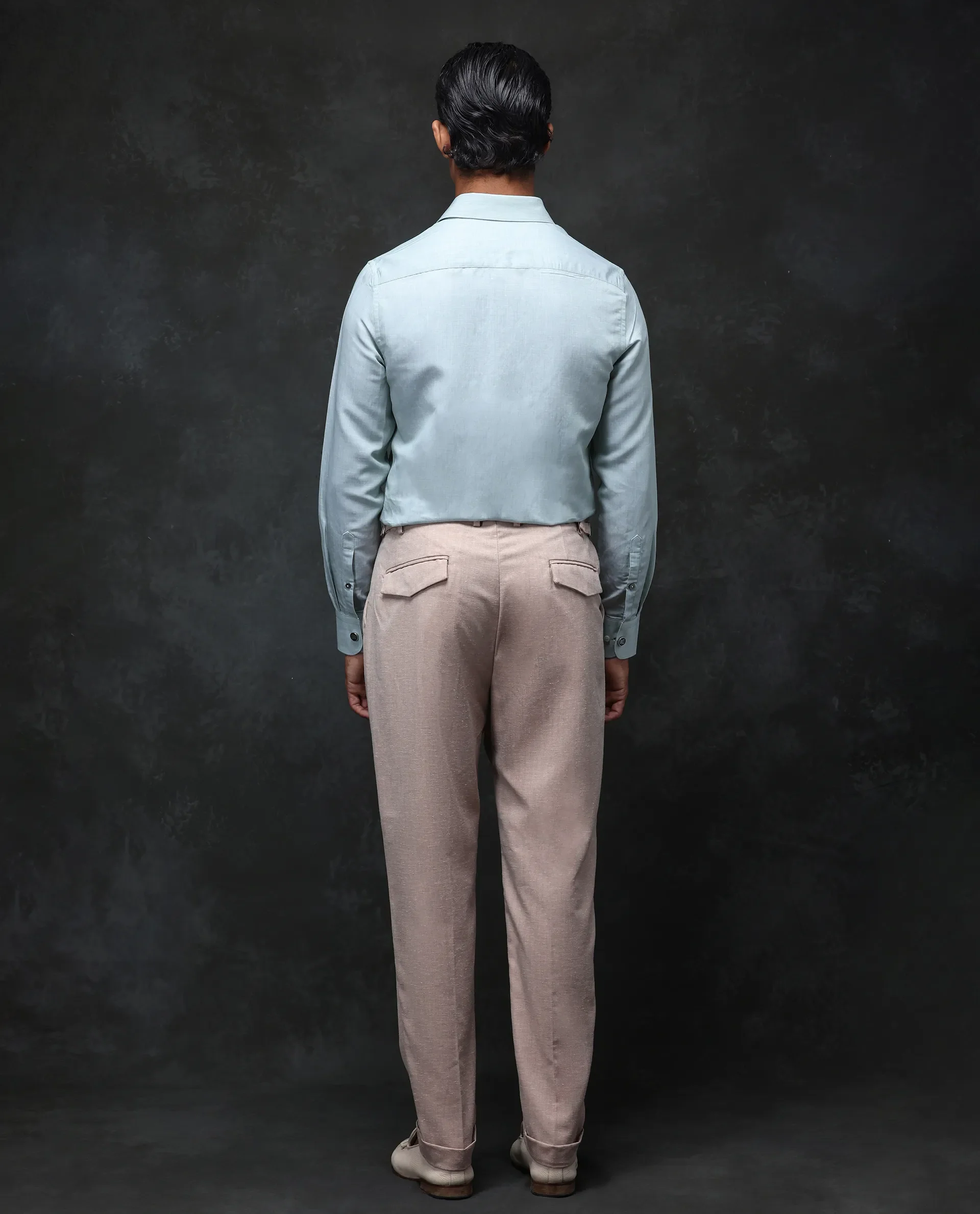 Rare Rabbit Men's Rhesa Light Rust Linen Blend Plain Relaxed Fit Trouser - Image 6