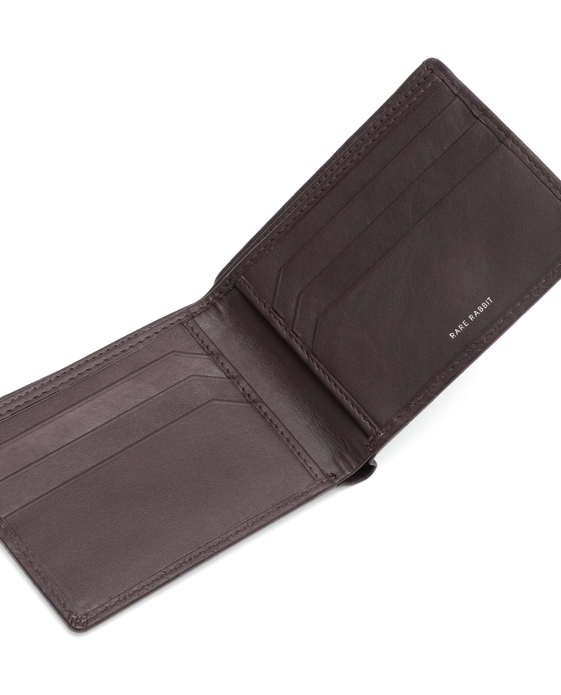 Rare Rabbit Men's Rhon Cherry Slim Bi Fold Rfid Embossed Monogram Wallet - Image 5
