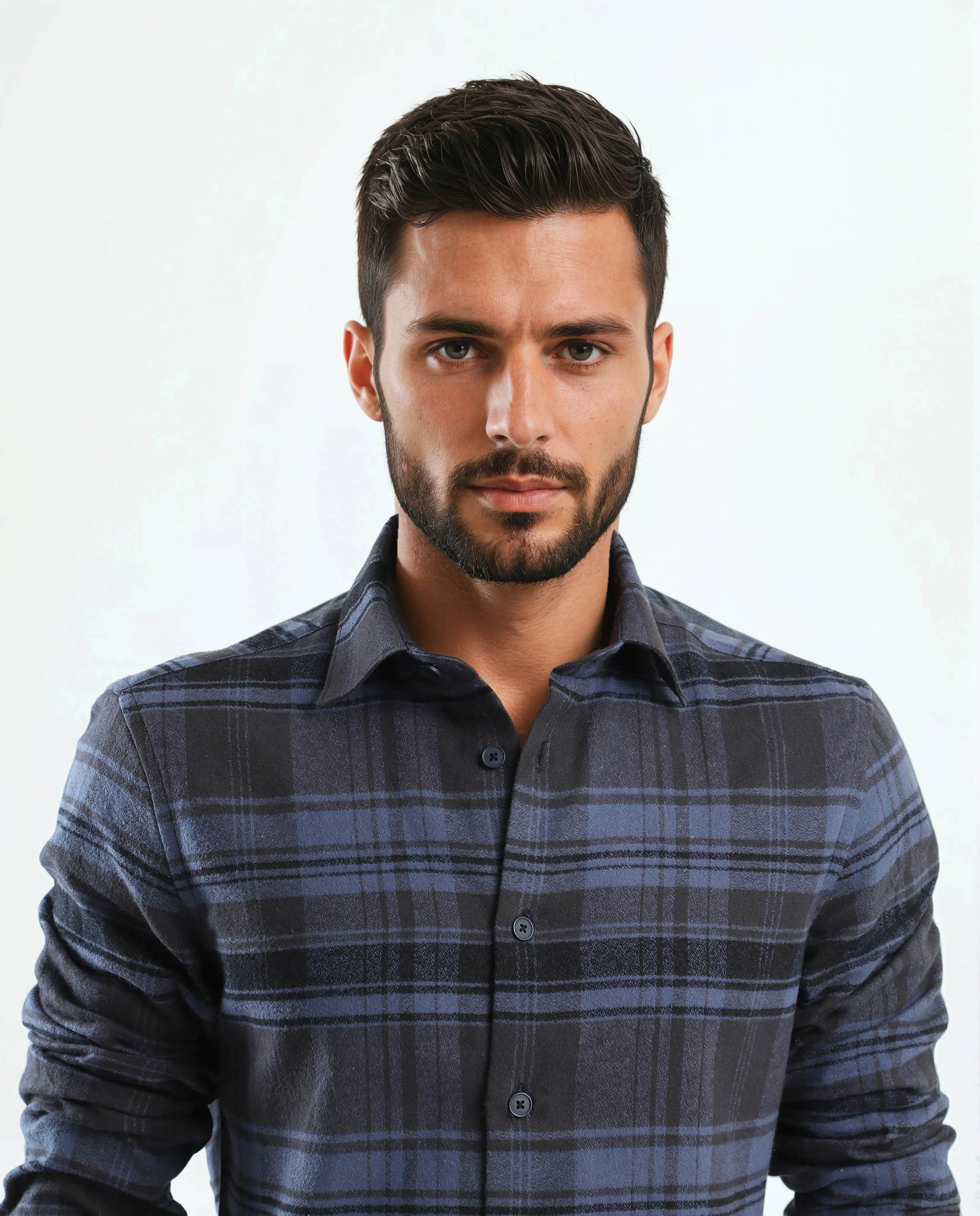 Rare Rabbit Men's Ricl Blue Cotton Checked Print Regular Fit Full Sleeve Collared Shirt - Image 3