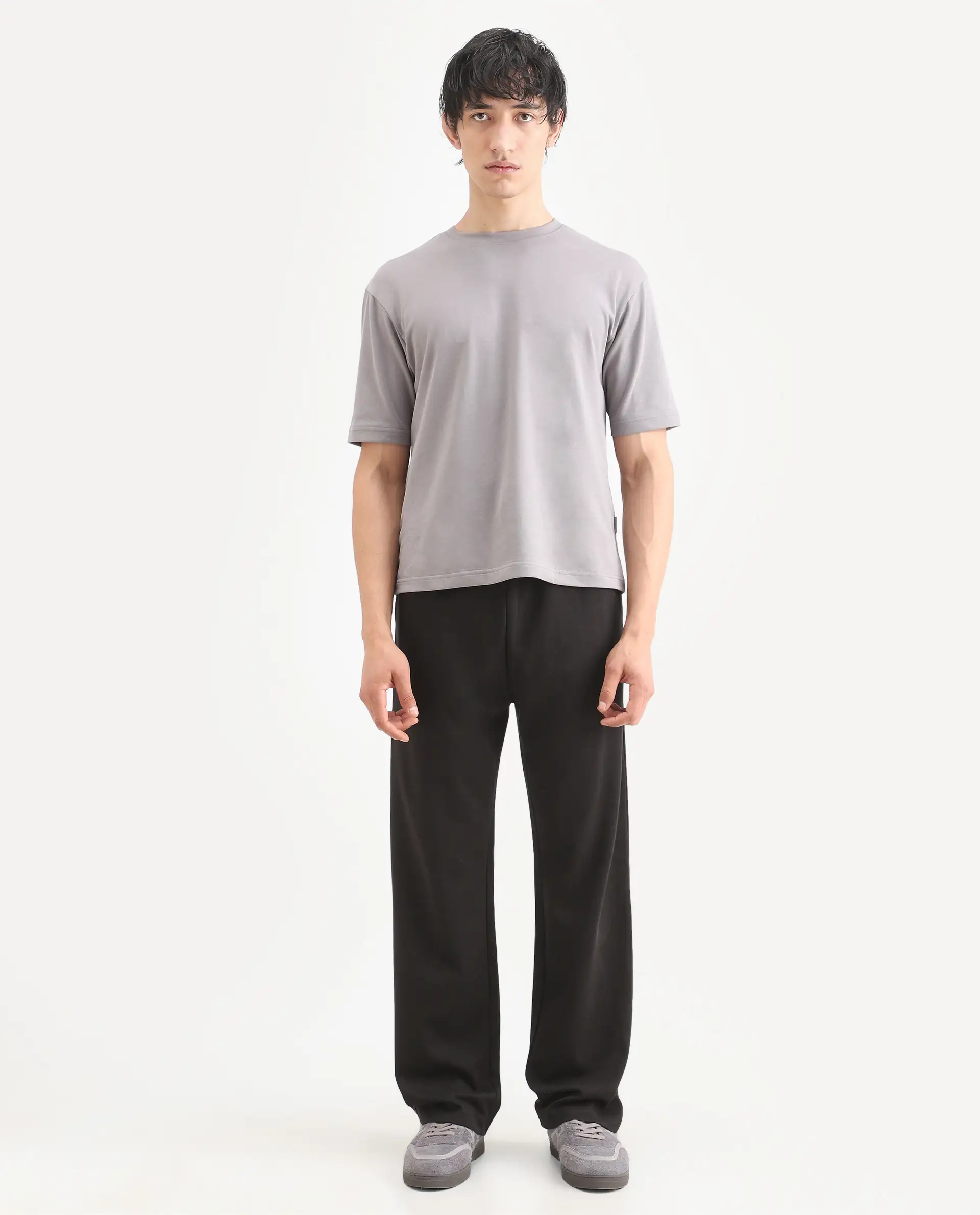 Rare Rabbit Men's Ricot-B Black Cotton Blend Printed Regular Fit Track Pant - Image 2