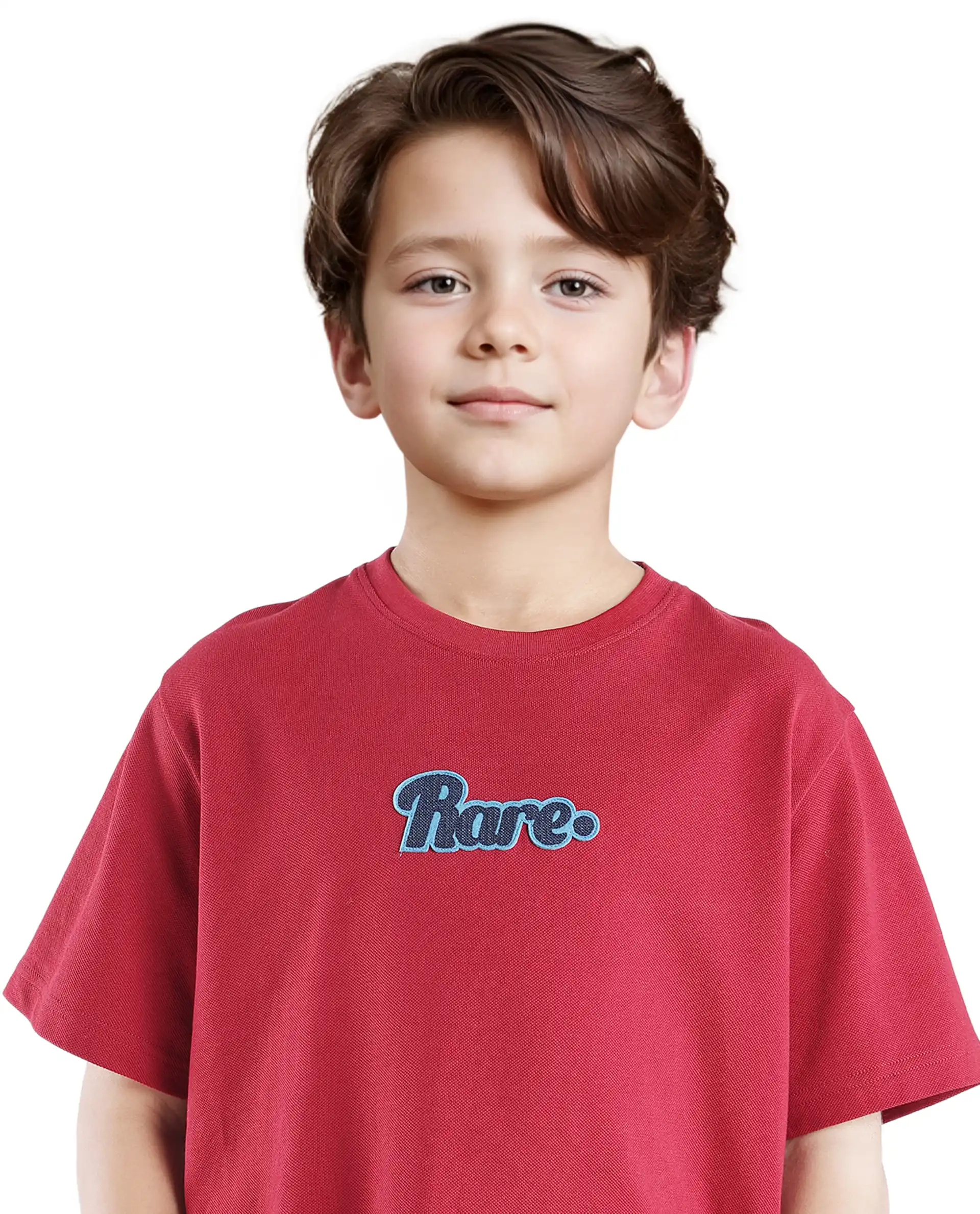 Rare Ones Kids Ride Dark Red Cotton Half Sleeves Crew Neck Embroidered T-Shirt - Image 4