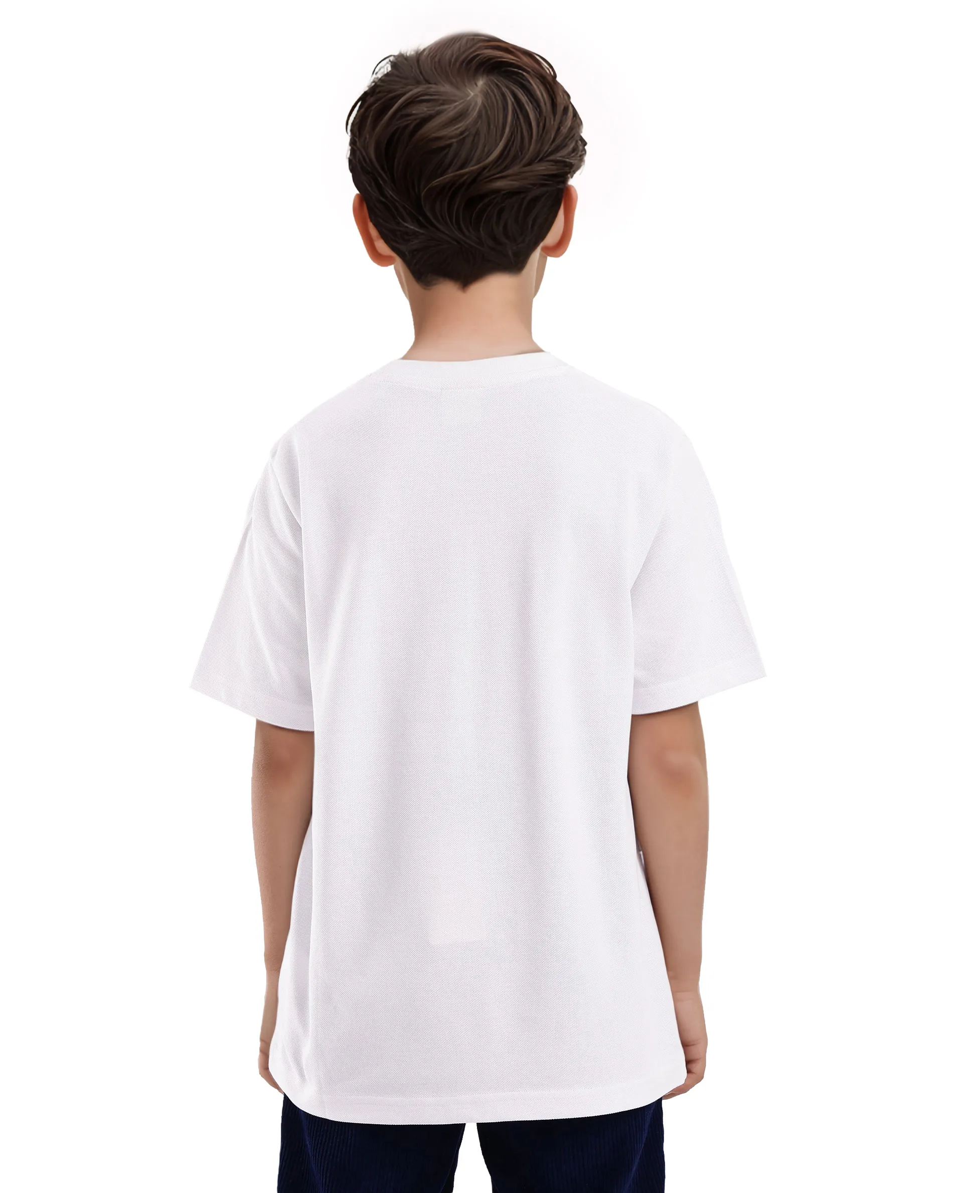 Rare Ones Kids Ride White Cotton Half Sleeves Crew Neck Oversized Fit Towel Embroidery T-Shirt - Image 6