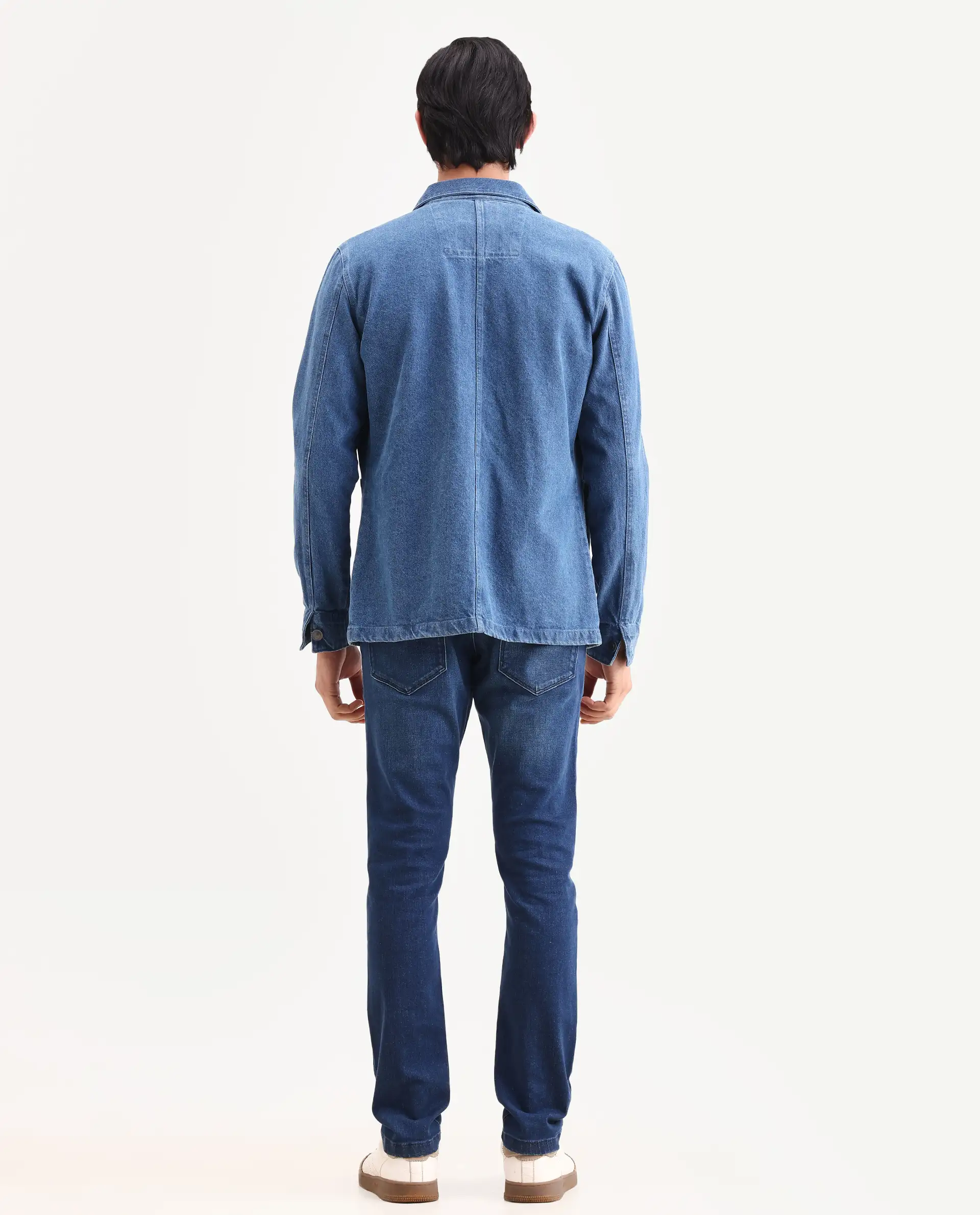 Rare Rabbit Men's Rilo H Dark Blue Cotton Blend Fabric Hawk Slim Plain Jeans - Image 8