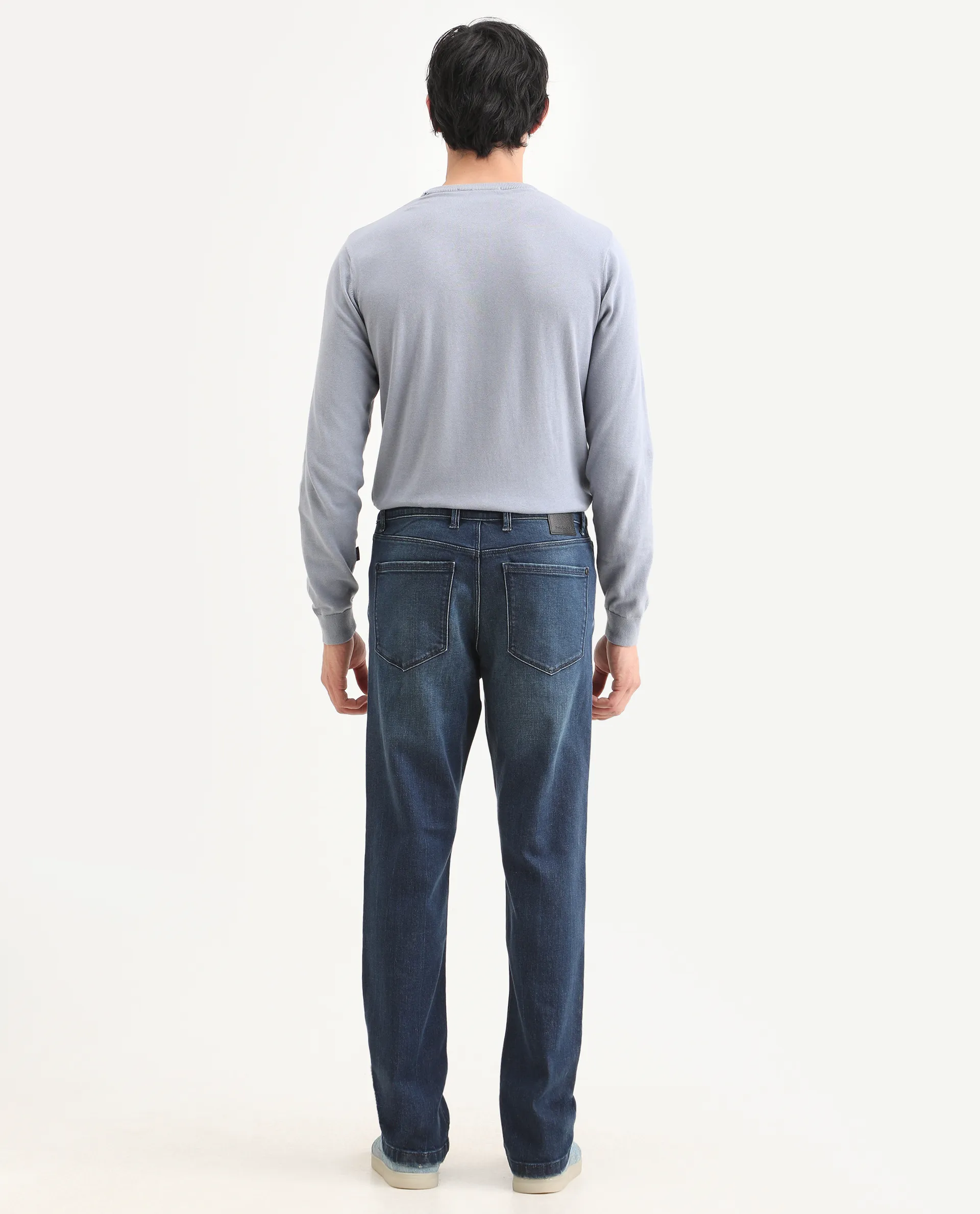 Rare Rabbit Men's Rilo M Dark Blue Cotton Blend Fabric Morris Regular Plain Jeans - Image 8