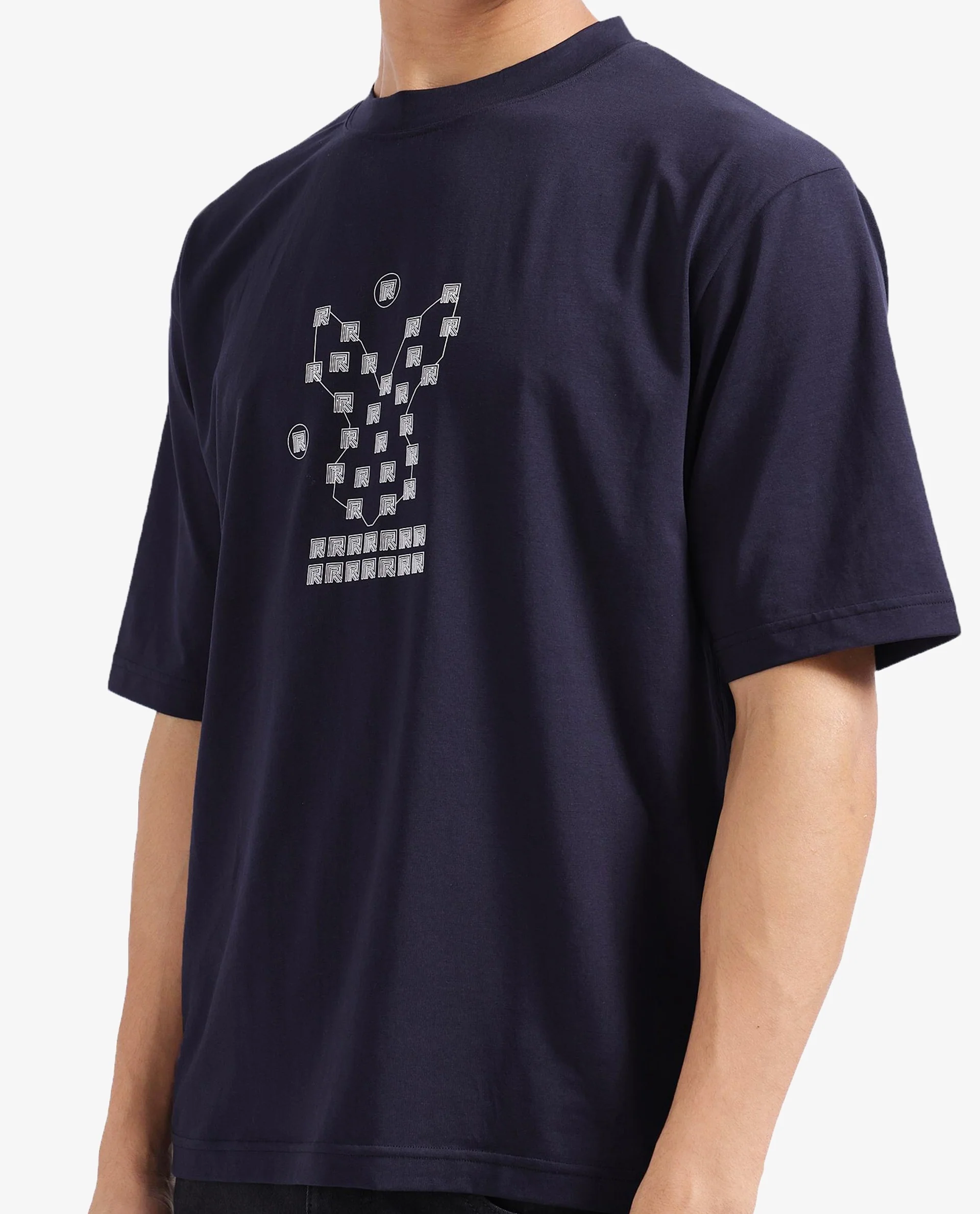Rare Rabbit Men's Cotton Graphic Print Regular Fit Half Sleeve Crew Neck T-Shirt - Image 5