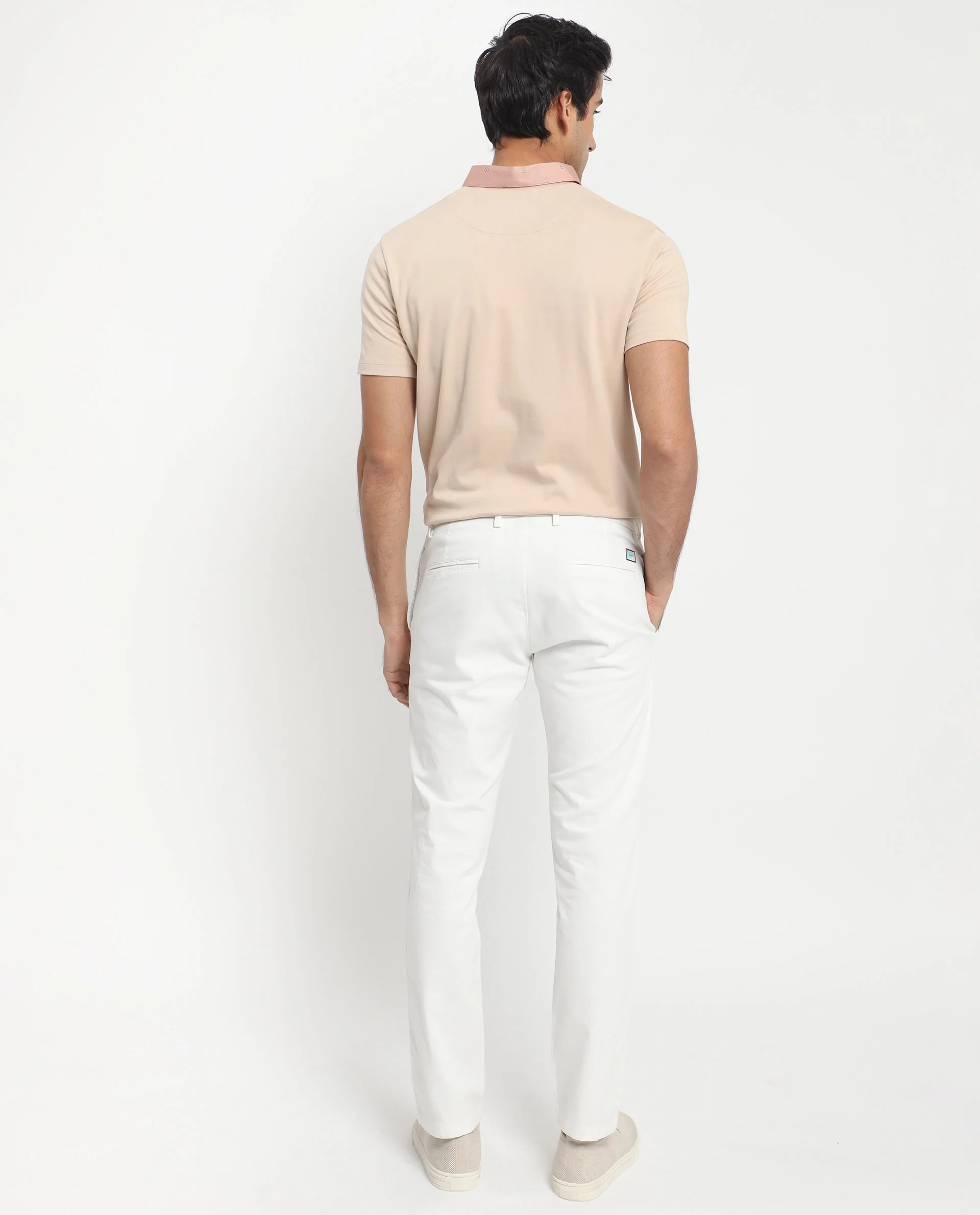 Rare Rabbit Men's Ringer-1 Beige Cotton Printed Regular Fit Half Sleeve Polo - Image 11