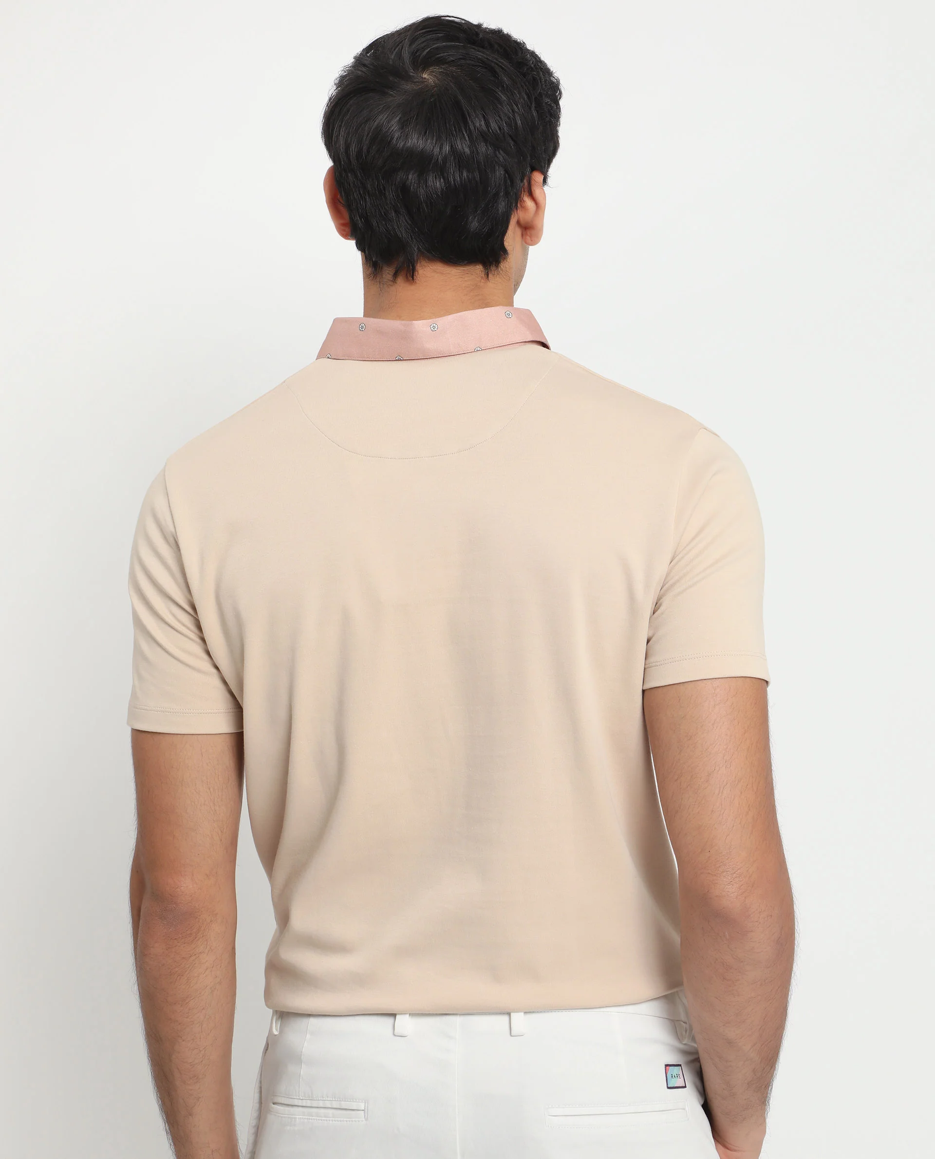 Rare Rabbit Men's Ringer-1 Beige Cotton Printed Regular Fit Half Sleeve Polo - Image 12