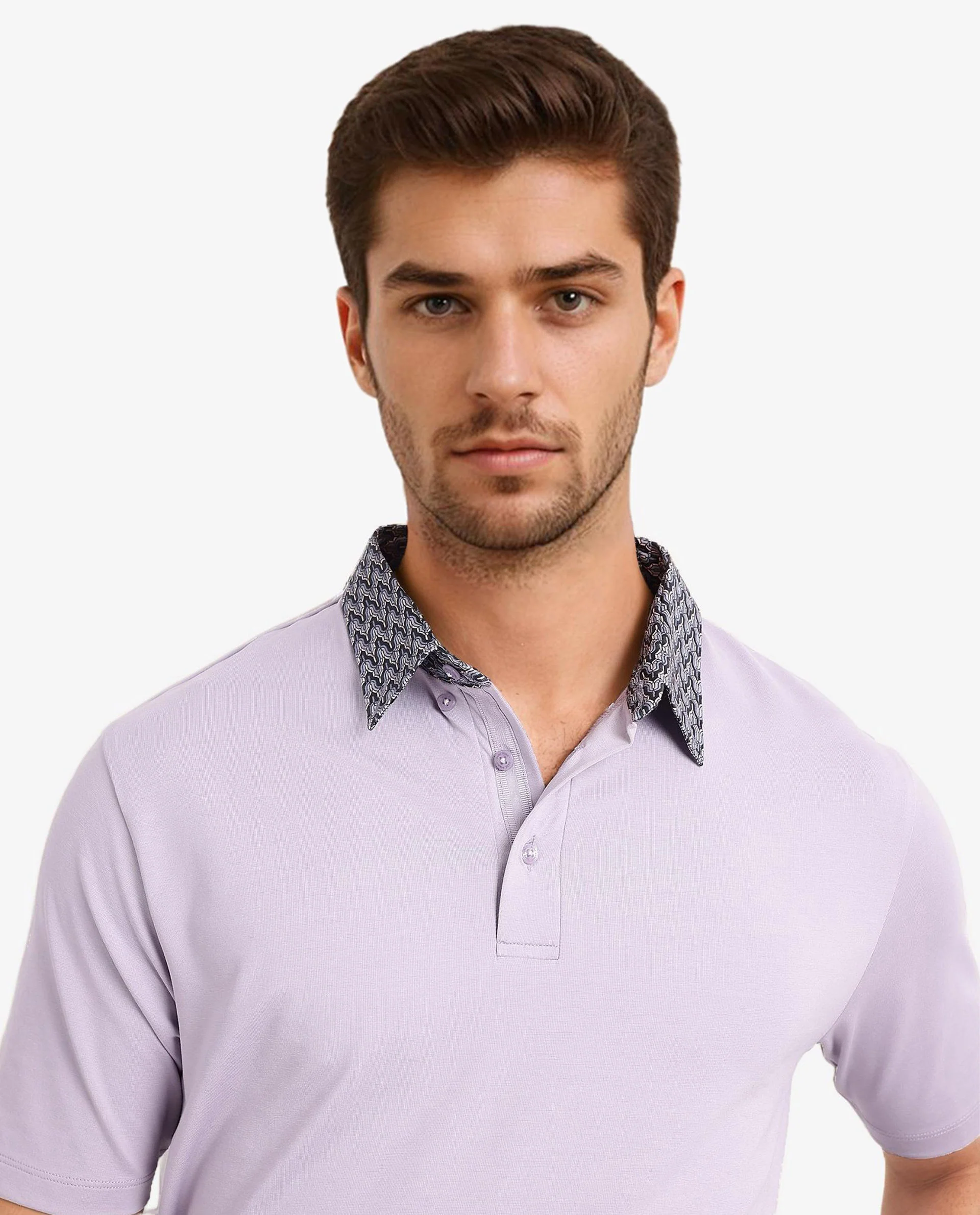 Rare Rabbit Men's Ringer-2 Dusky Purple Cotton Plain Regular Fit Half Sleeve Polo - Image 2