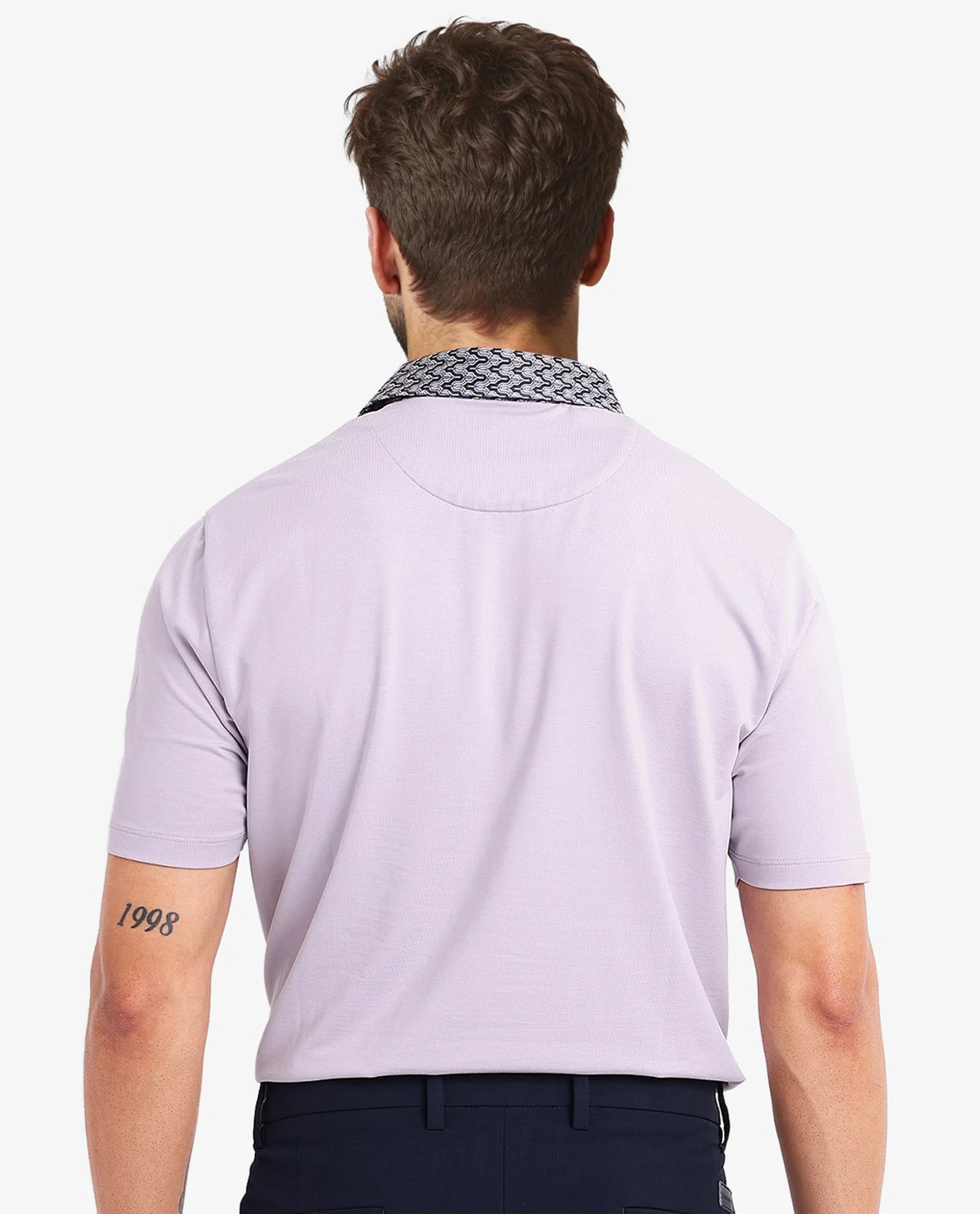 Rare Rabbit Men's Ringer-2 Dusky Purple Cotton Plain Regular Fit Half Sleeve Polo - Image 5