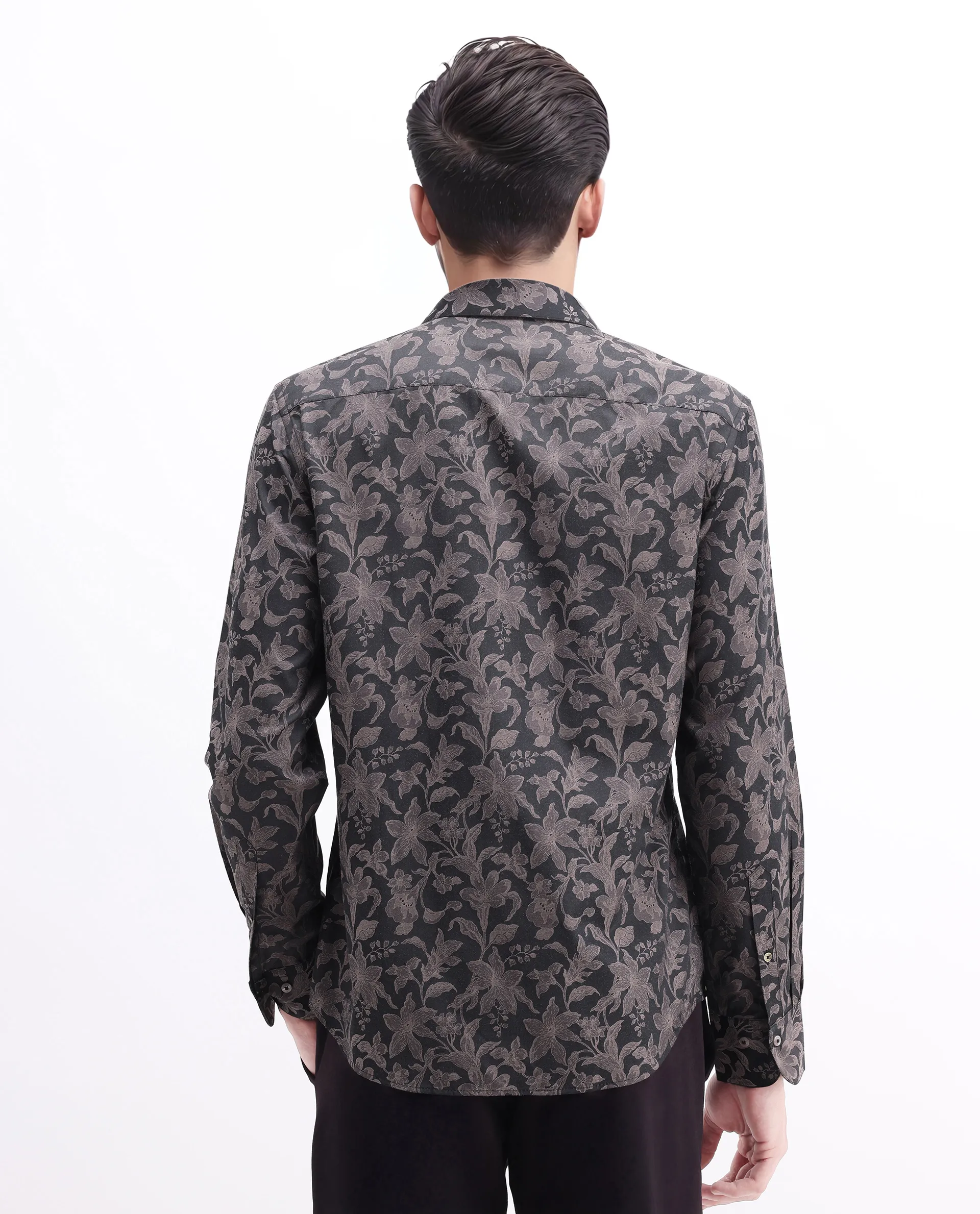 Rare Rabbit Men's Ringer-S Dusky Pink Cotton Jacquard Regular Fit Full Sleeve Collared Shirt - Image 7