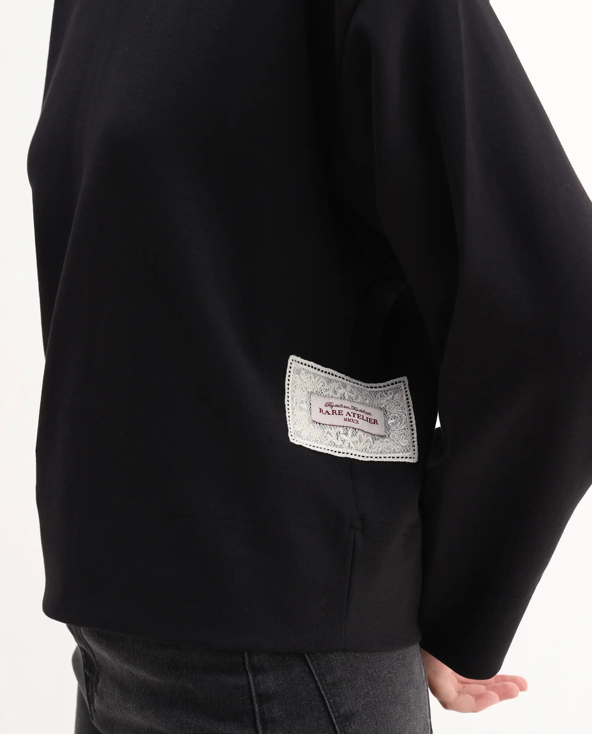 Rareism Women's Rio Black Cotton Blend Hooded Regular Fit Printed Sweatshirt - Image 5