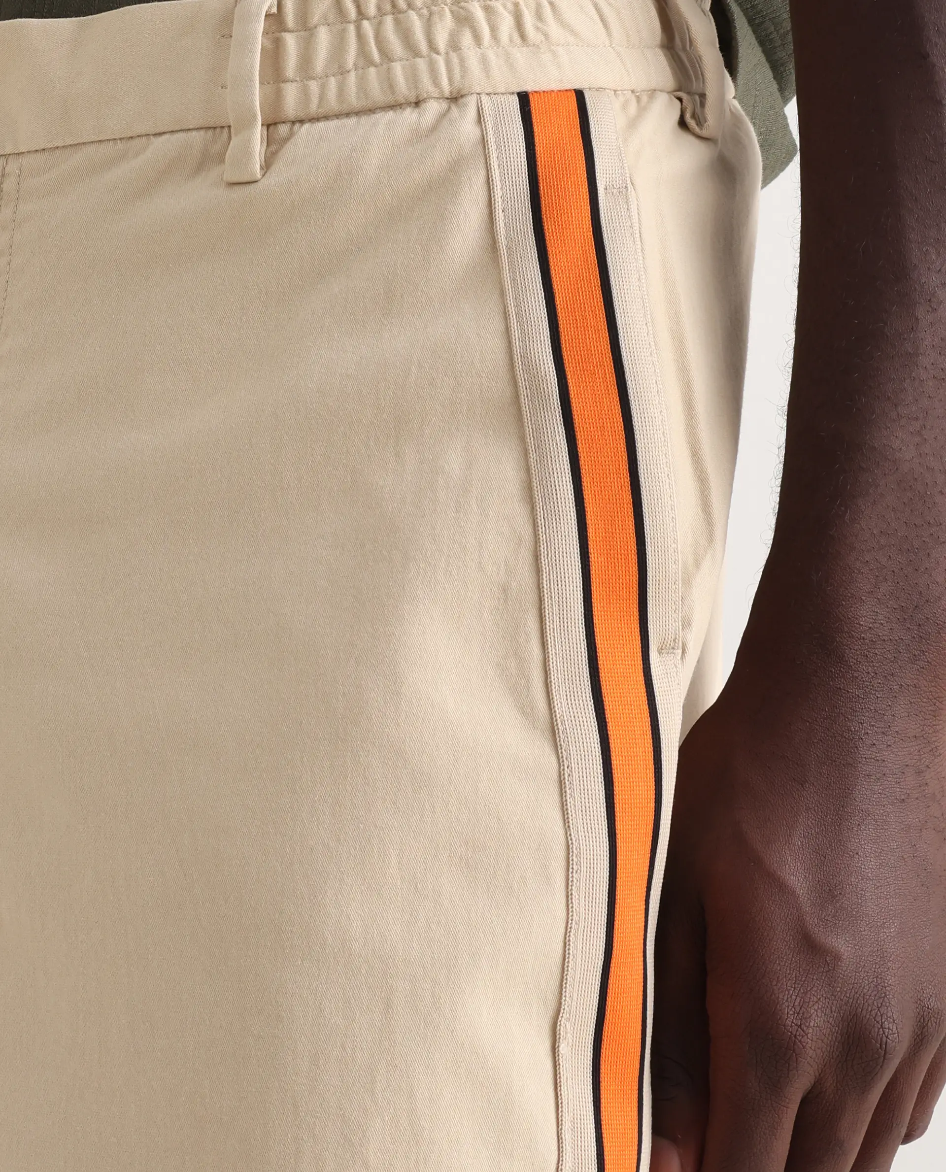 Rare Rabbit Men's Riol Beige Cotton Blend Plain Wide Leg Trouser - Image 7