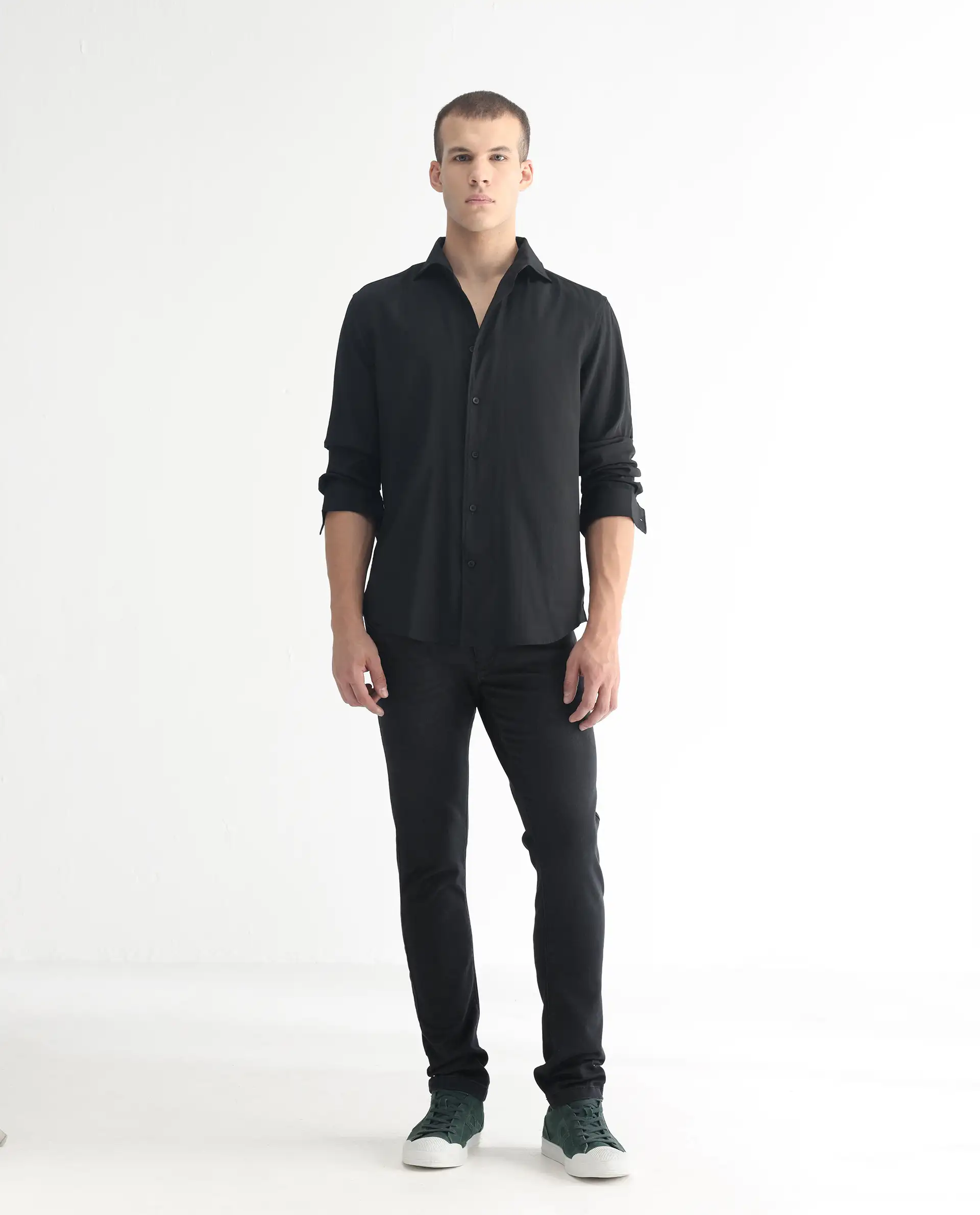 Rare Rabbit Men's Riom Dark Grey Cotton Plain Hawk Slim Fit Jeans - Image 4